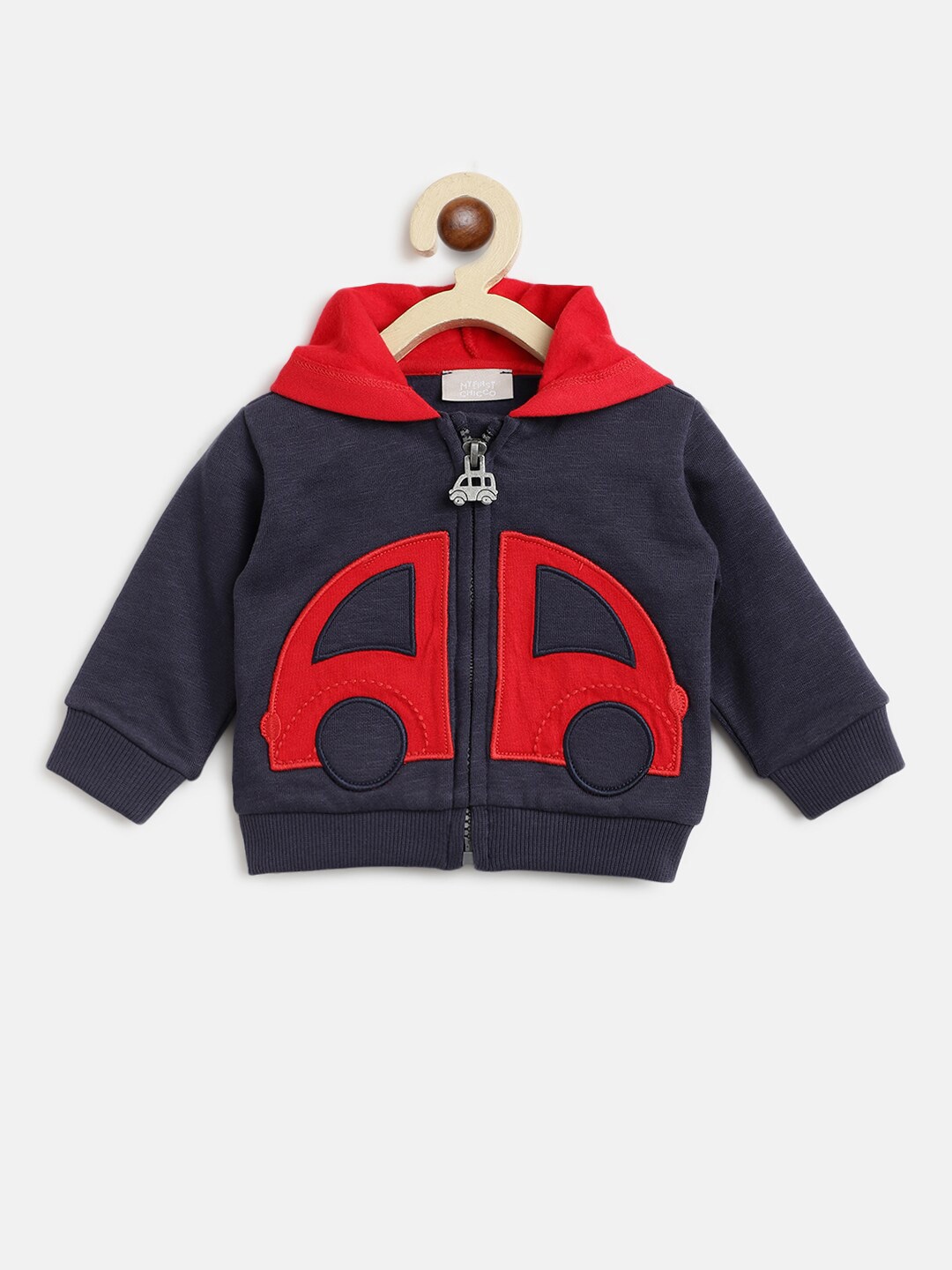 

Chicco Boys Navy Blue Printed Hooded Pure Cotton Sweatshirt