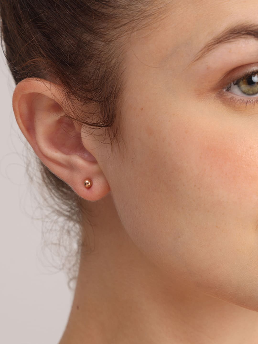 

PALMONAS Rose Gold Spherical Studs Earrings
