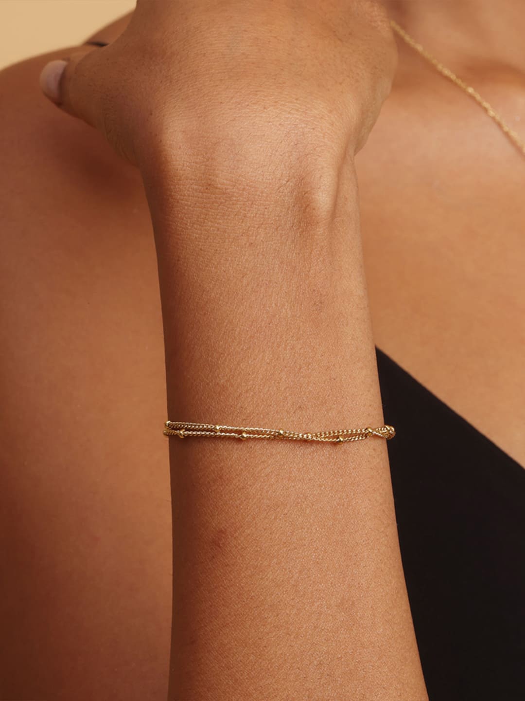 

PALMONAS Women Gold-Plated Multistrand Bracelet