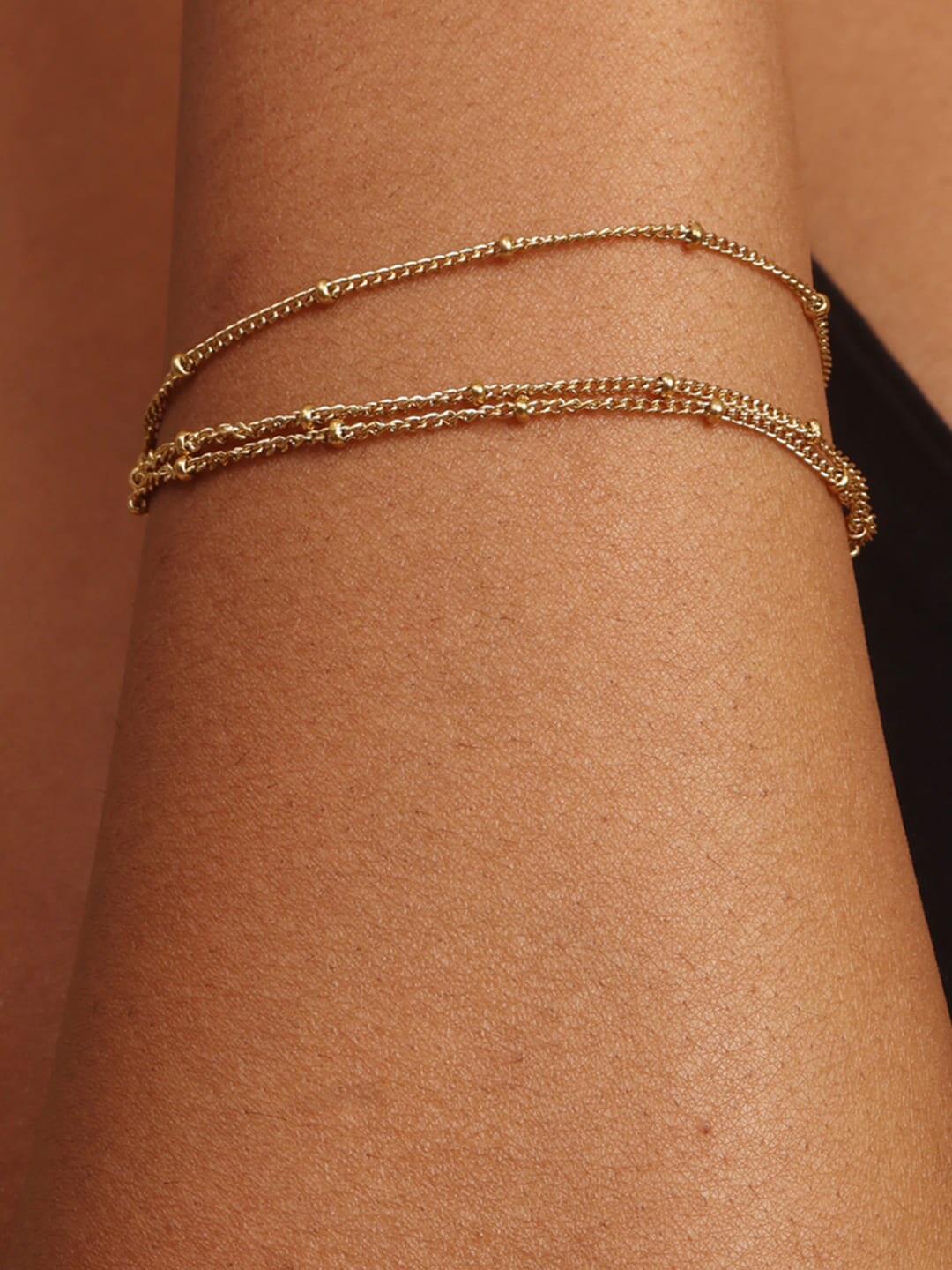 

PALMONAS Women 18k gold plated Gold-Toned Gold-Plated Multistrand Bracelet