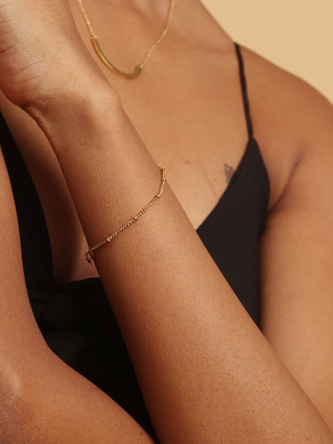 

PALMONAS Women Gold-Toned Gold-Plated Multistrand Bracelet