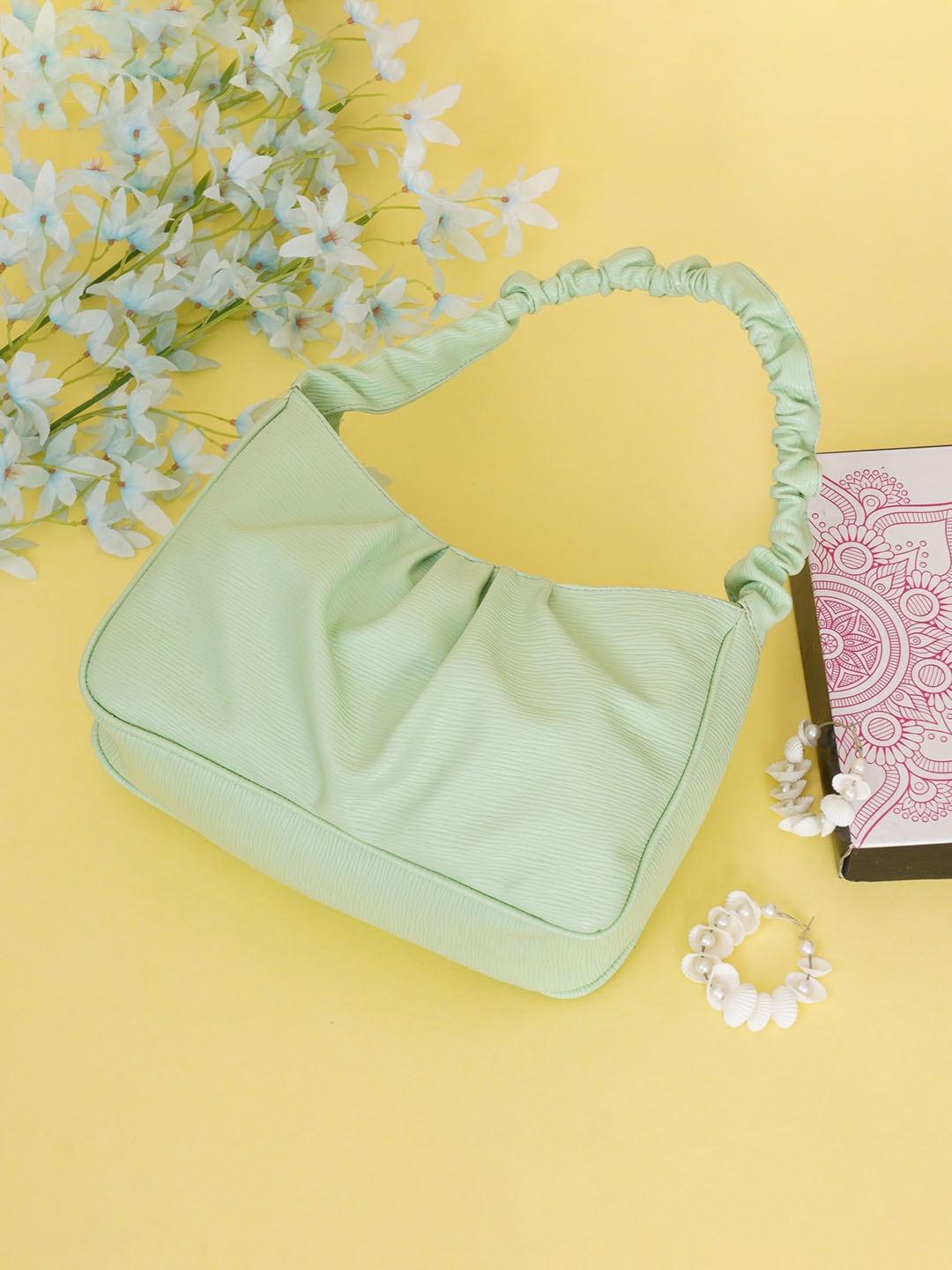 

FABBHUE Green Structured Shoulder Bag