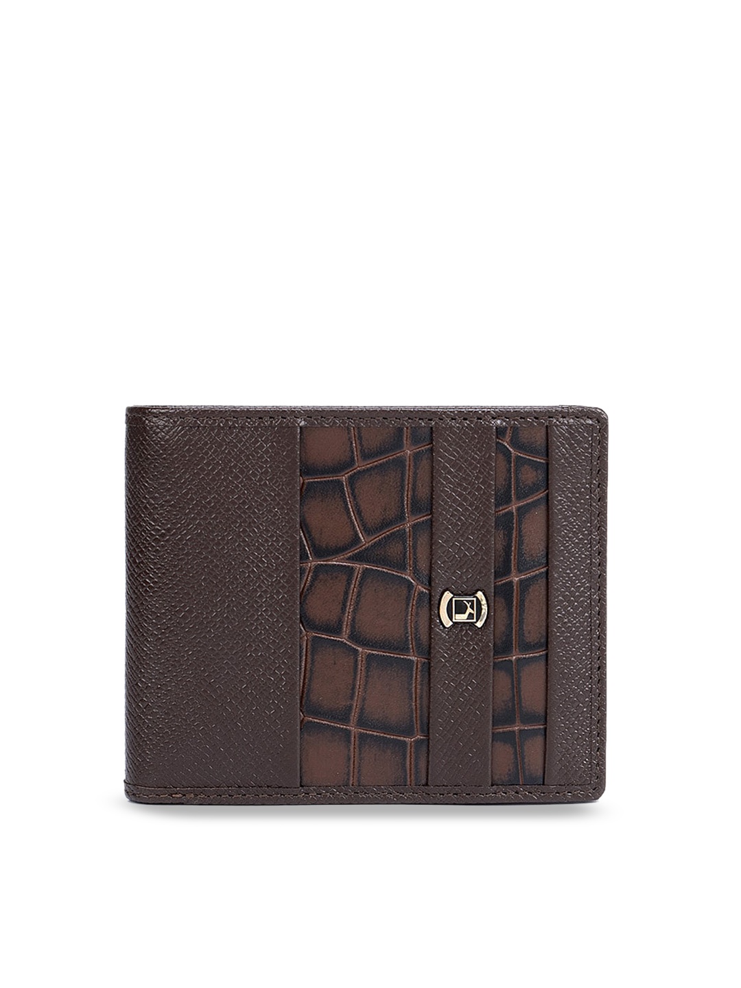 

Da Milano Men Brown Textured Leather Accessory Gift Set