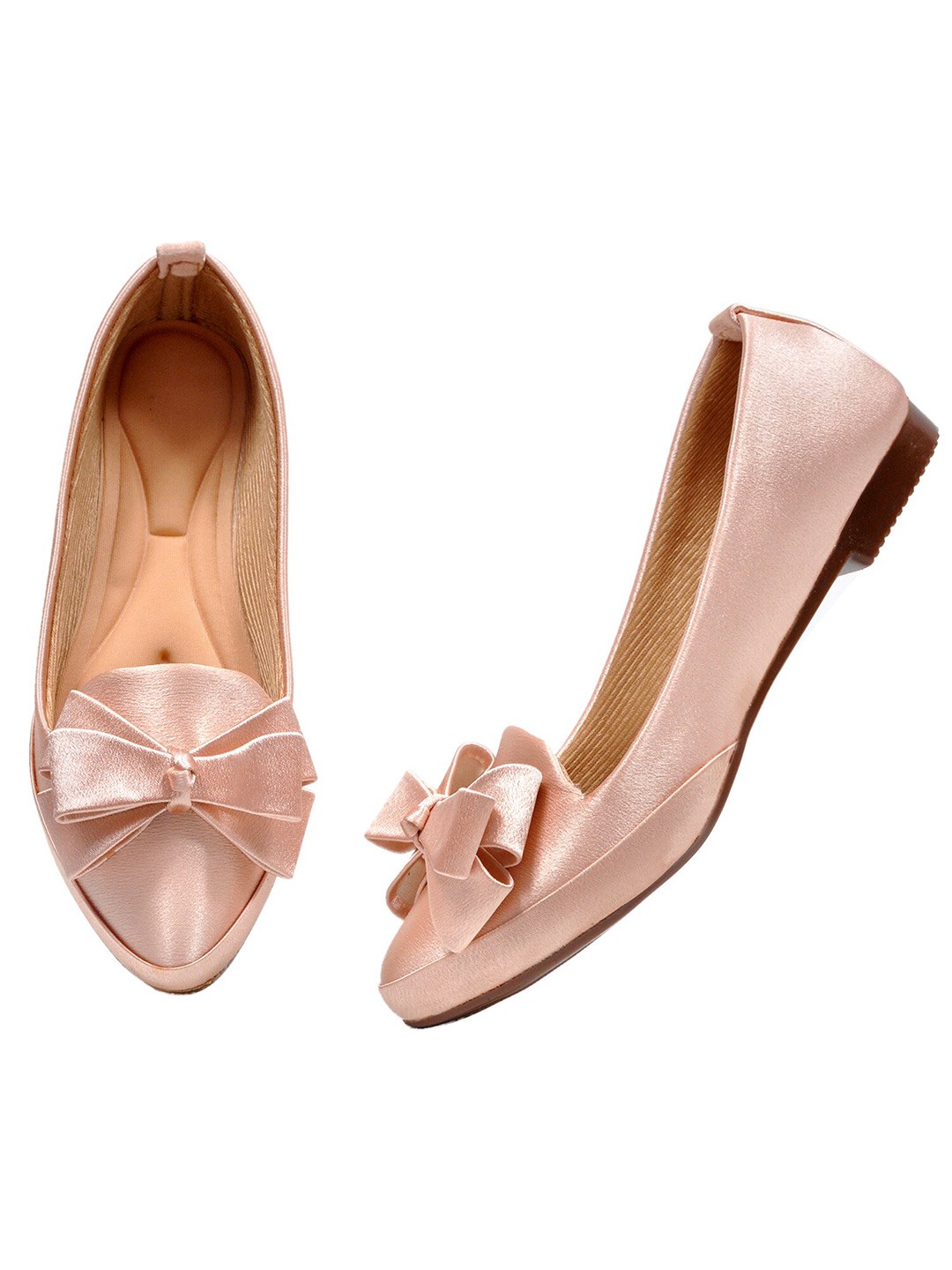 

KICKONN Women Pink Ballerinas with Bows Flats