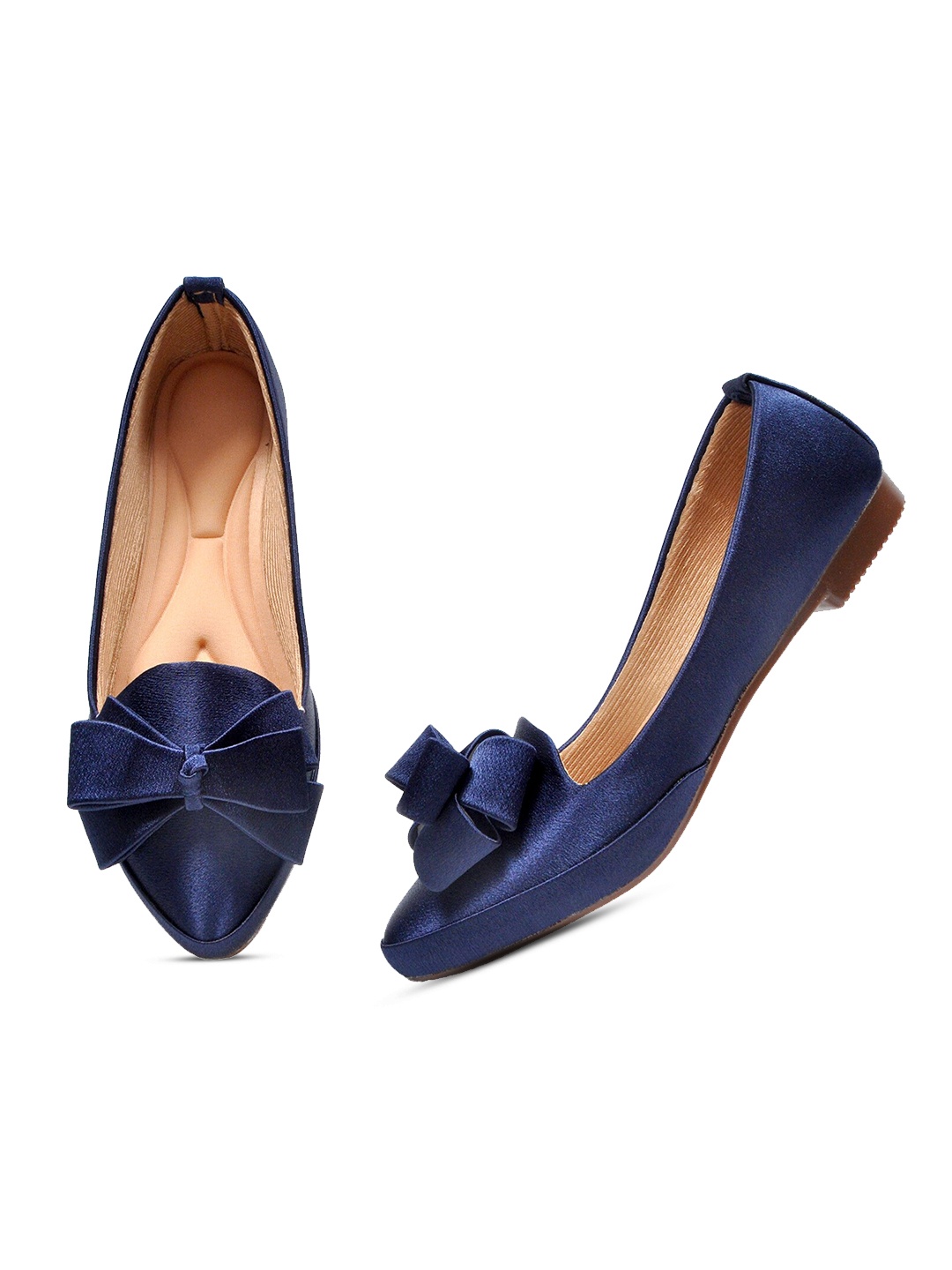 

KICKONN Women Blue Ballerinas with Bows Flats
