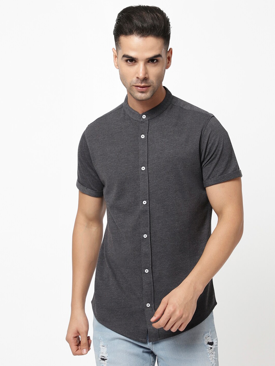 

R&B Men Grey Casual Shirt