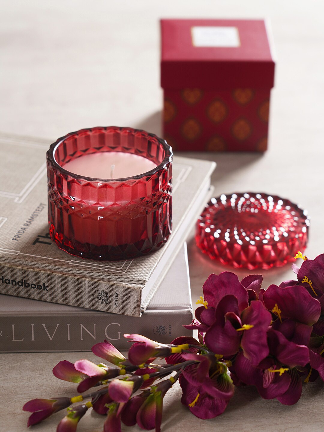 

Pure Home and Living Red Textured Candle Holder