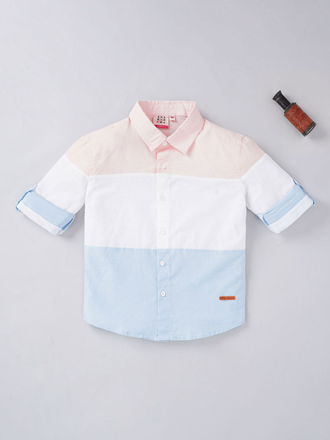 

Ed-a-Mamma Boys Blue Colourblocked Casual Shirt