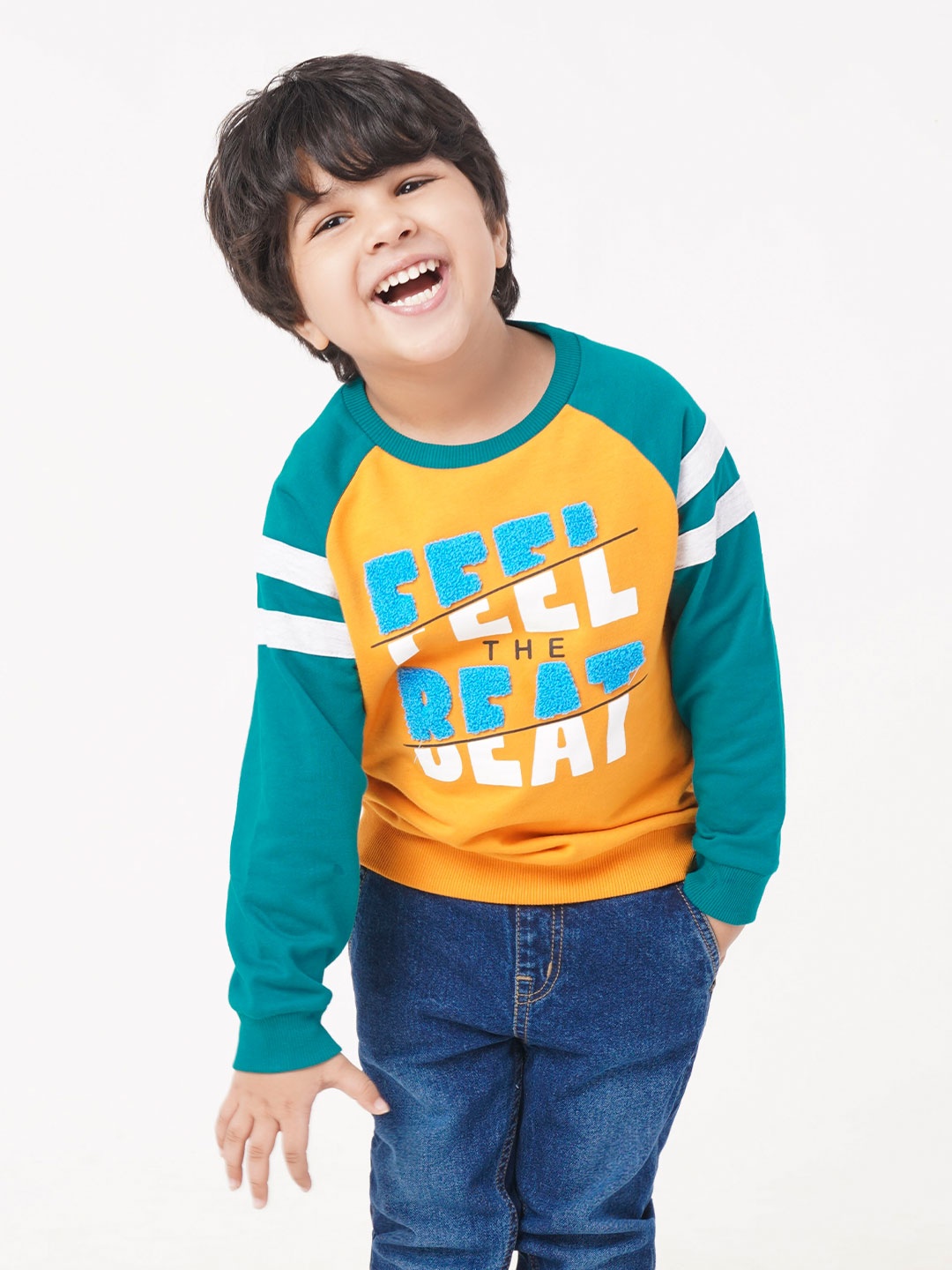 

Ed-a-Mamma Boys Printed Sweatshirt, Yellow