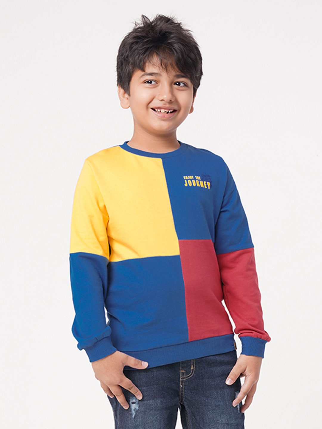 

Ed-a-Mamma Boys Blue Colourblocked Sweatshirt