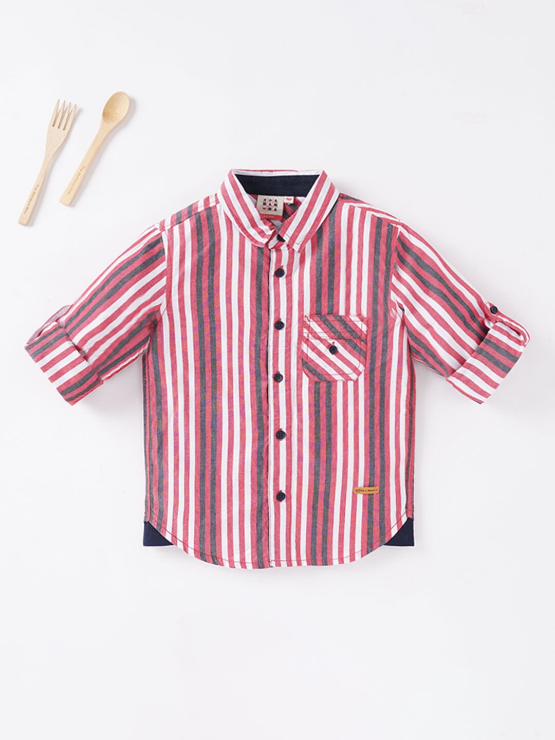 

Ed-a-Mamma Boys Multicoloured Striped Casual Shirt, Multi