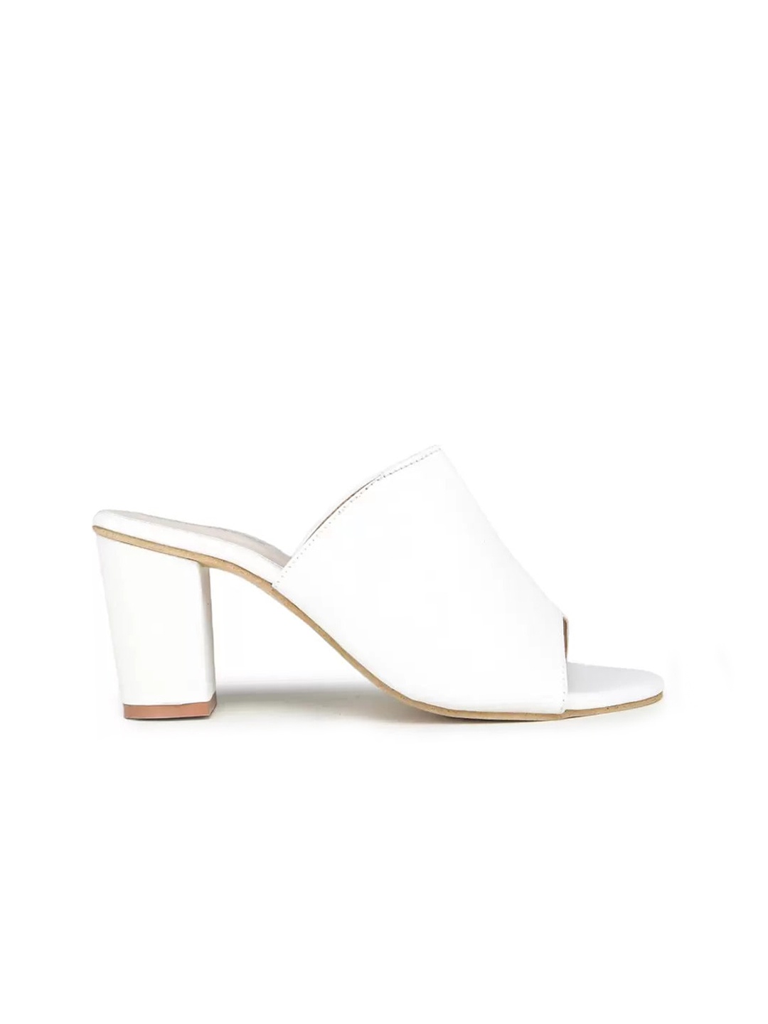 

REEZZ White Solid Block Sandals