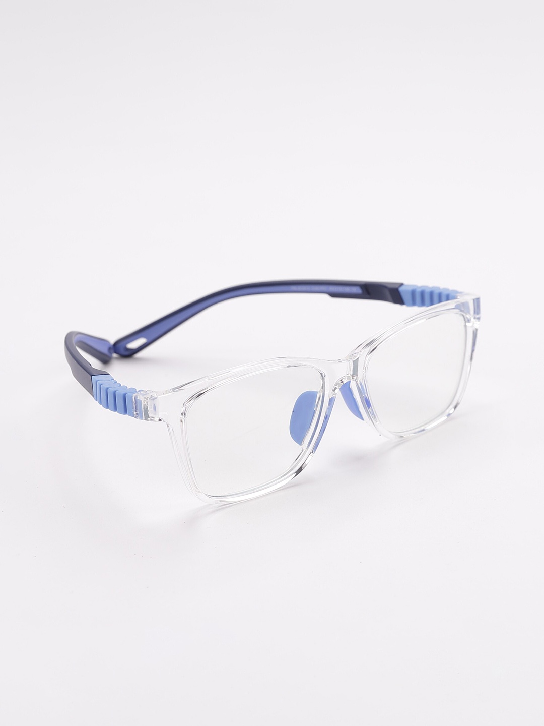 

Intellilens Boys Transparent & Blue Full Rim Wayfarer Frames