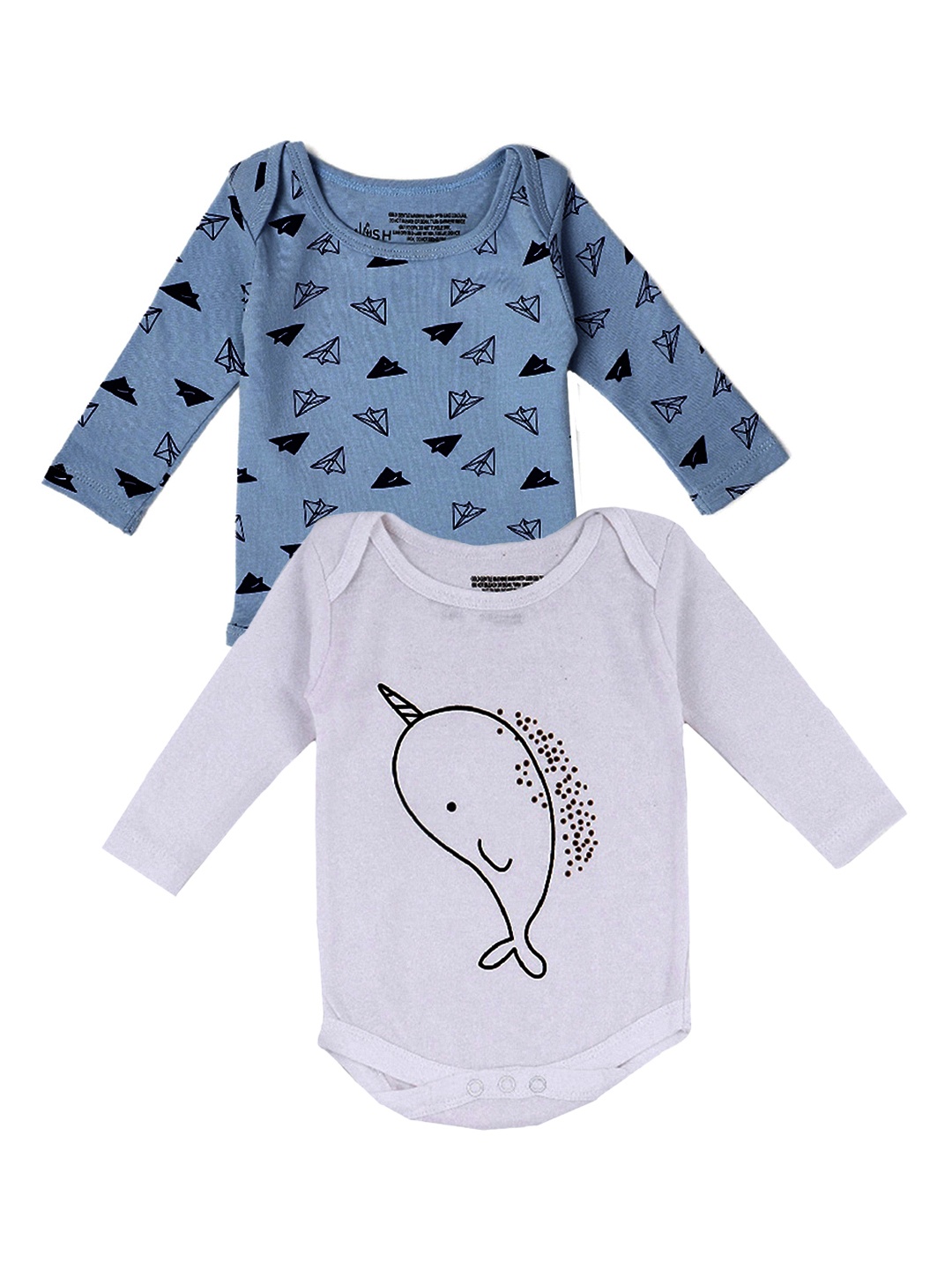 

MUSH Kids Pack Of 2 Printed Bamboo Bodysuit, Blue