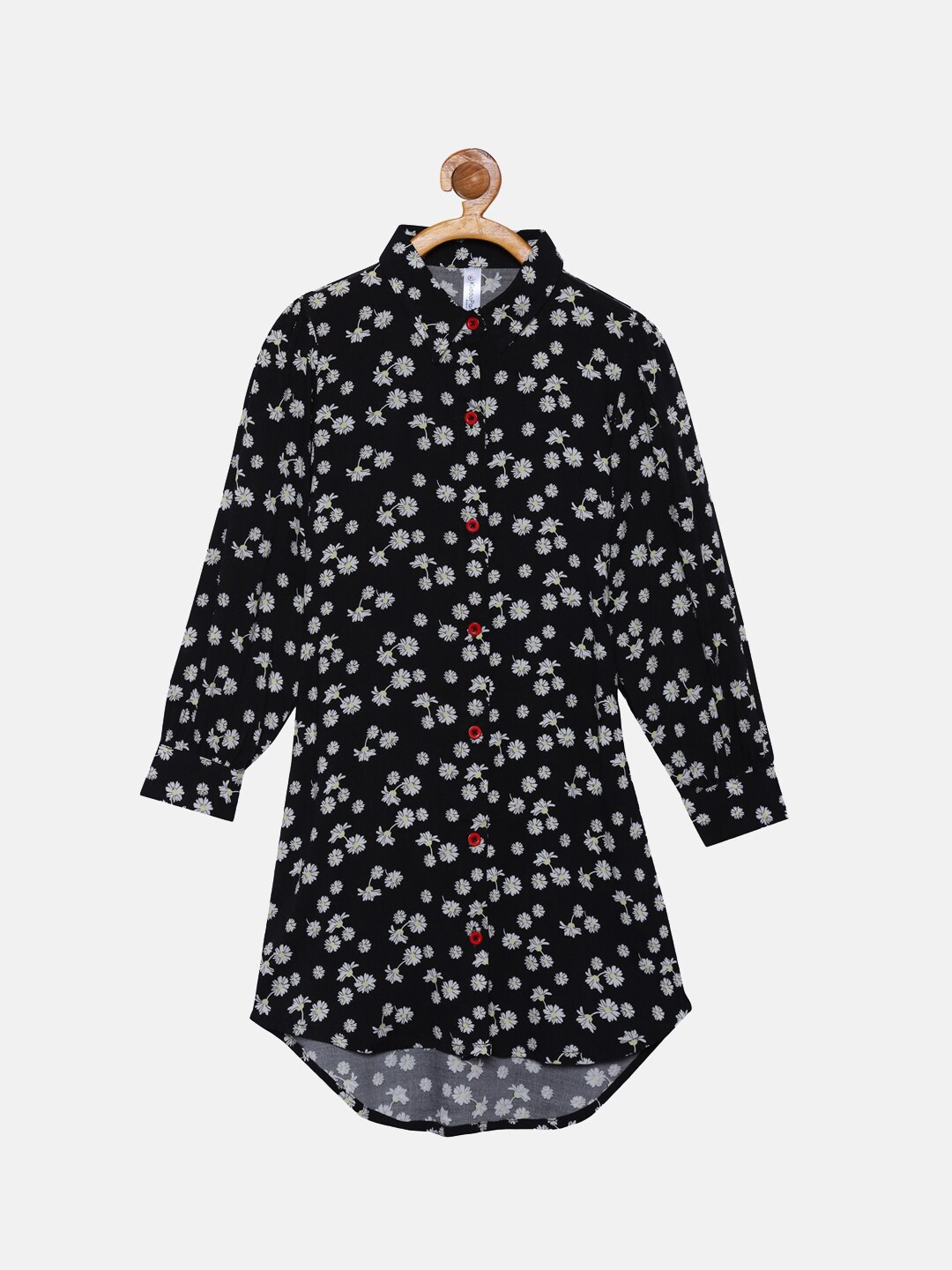 

KiddoPanti Black & White Floral Shirt Dress