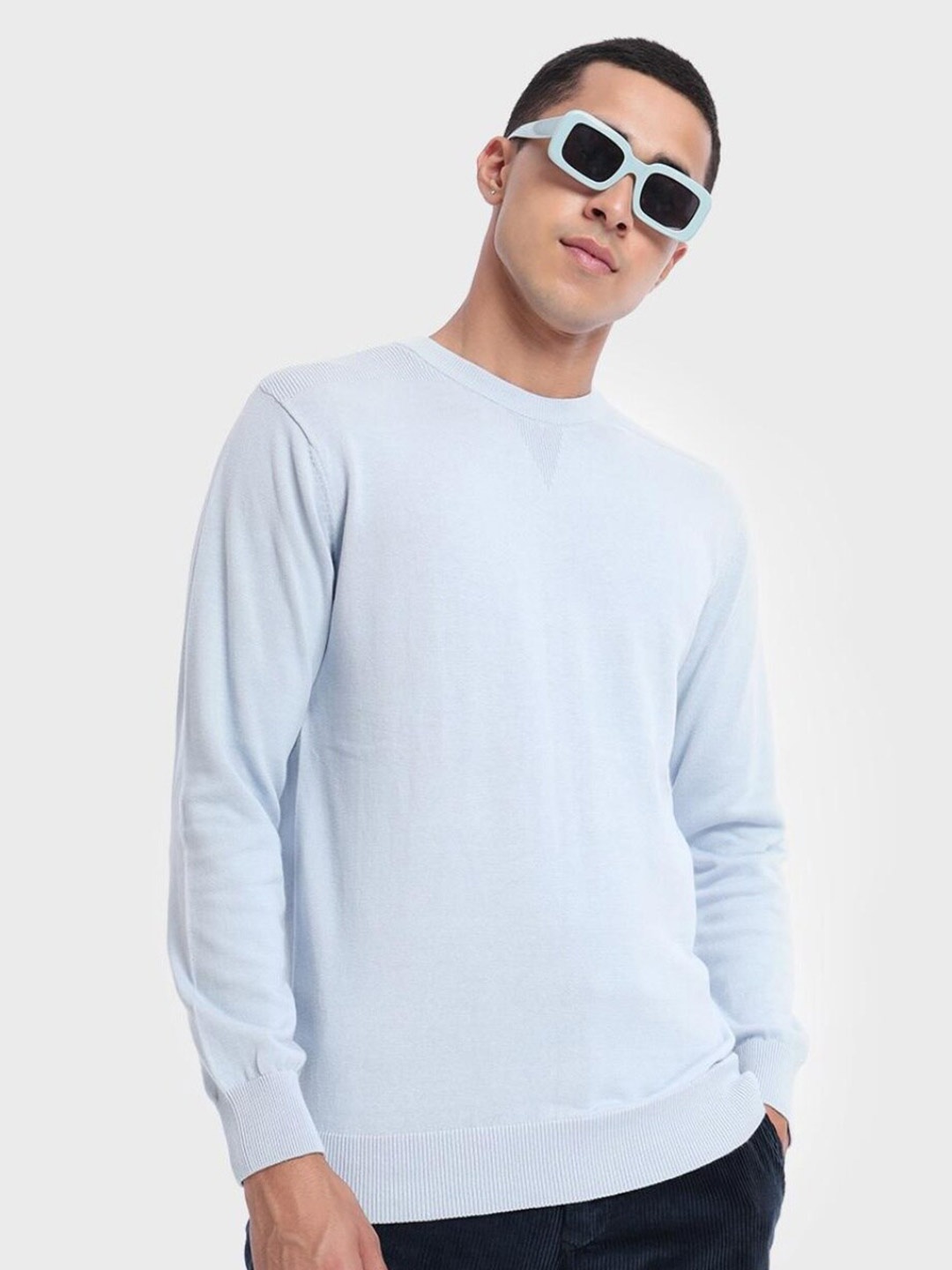 

Bewakoof Men Blue Sweater