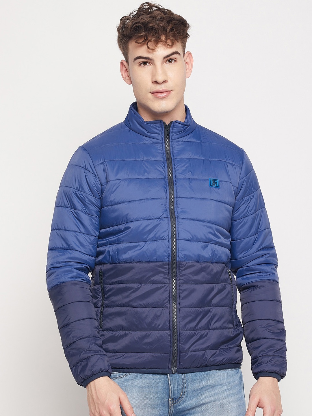 

Duke Men Blue Navy Blue Puffer Jacket