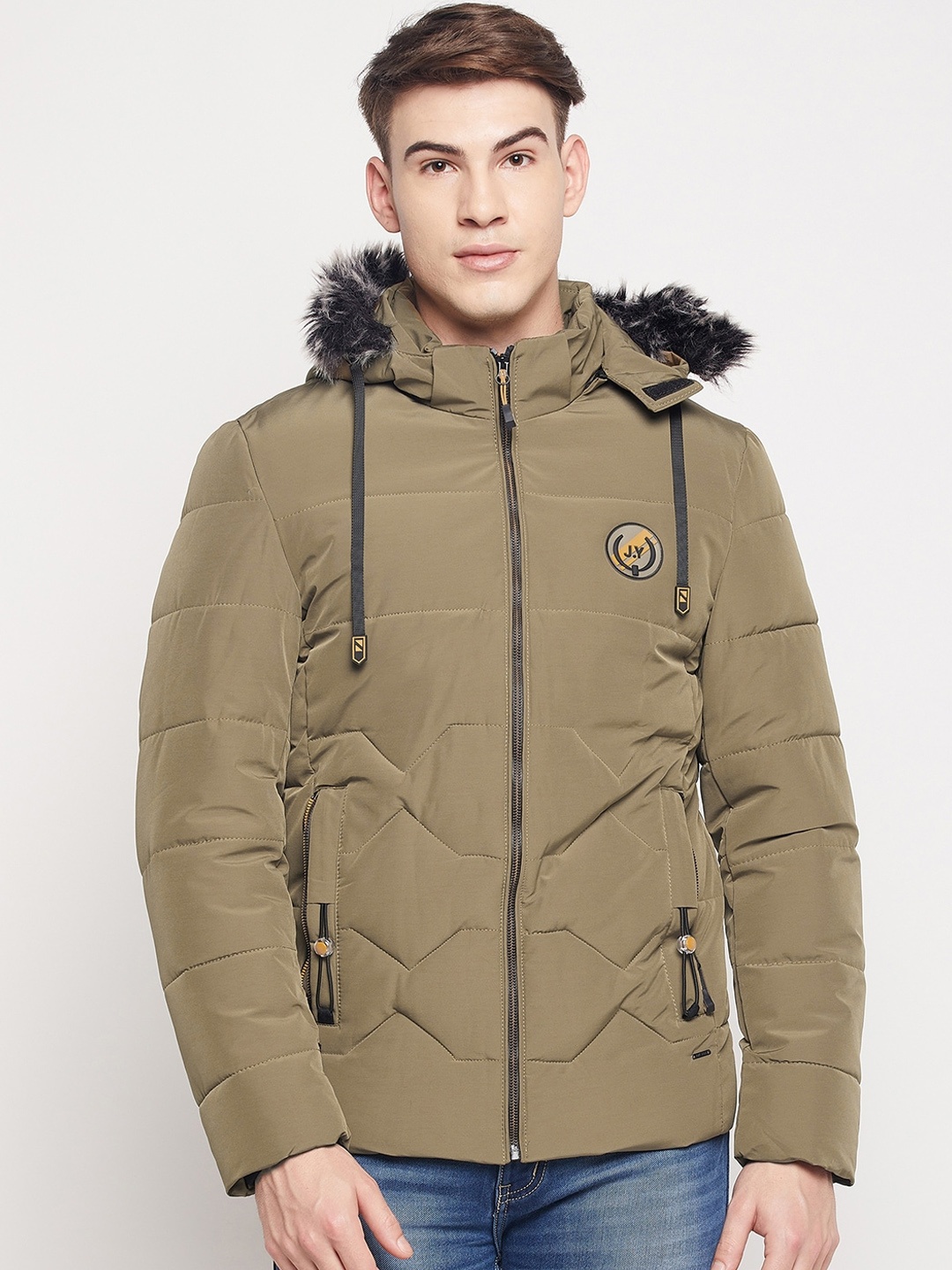 

Duke Men Khaki Hooded Parka Jacket