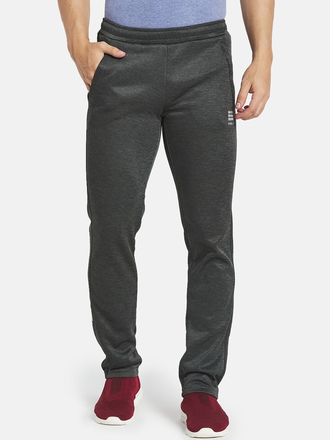 

rock.it Men Olive Green Solid Track Pants
