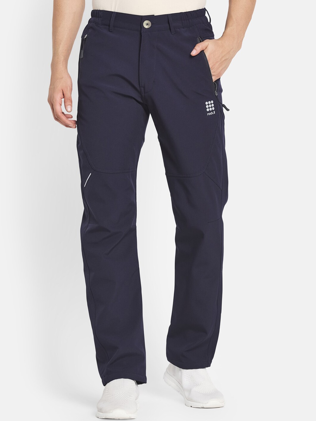

rock.it Men Navy Blue Solid Track Pants