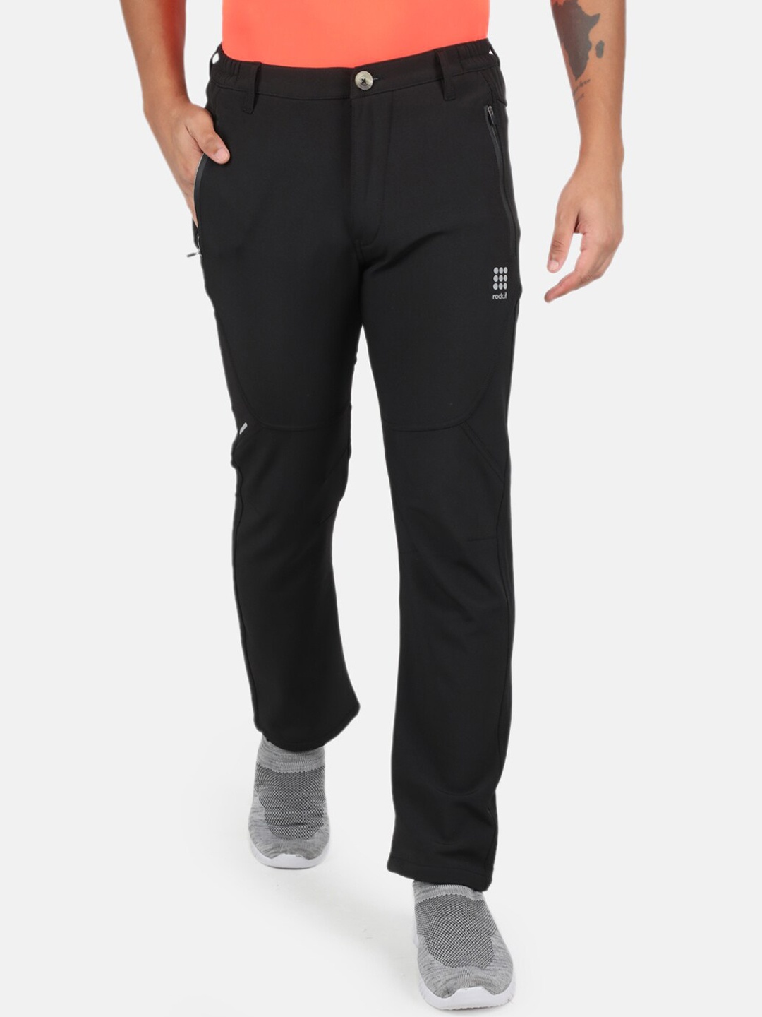 

rock.it Men Black Solid Regular Fit Track Pants