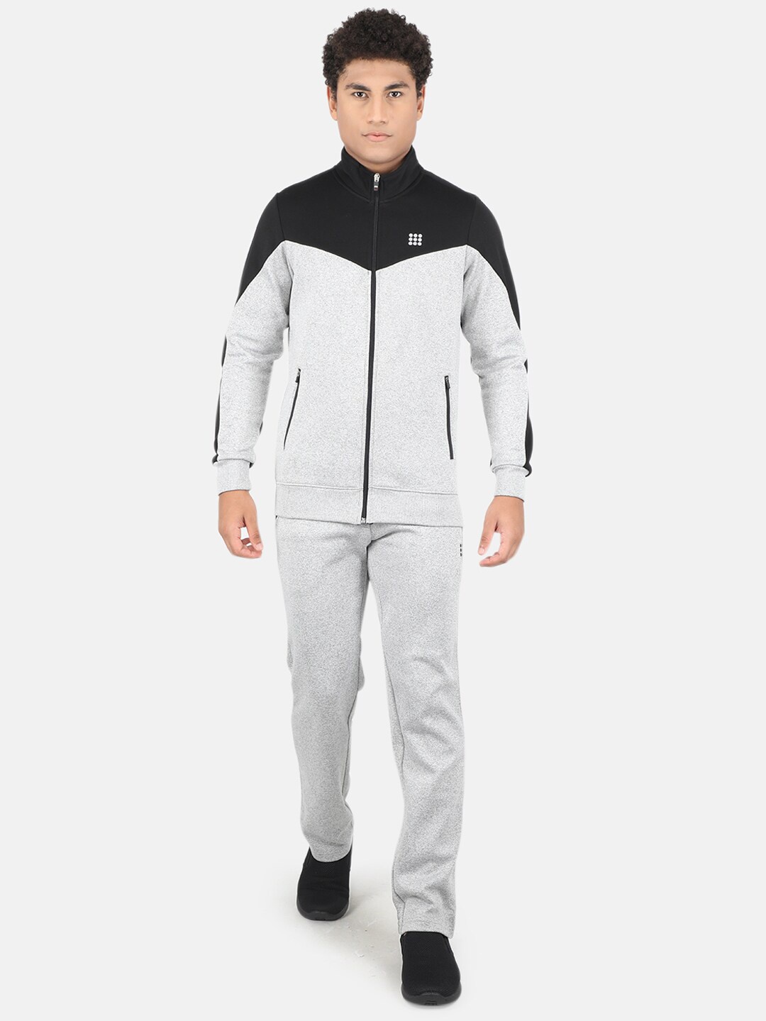 

rock.it Men Grey & Black Colourblocked Tracksuits