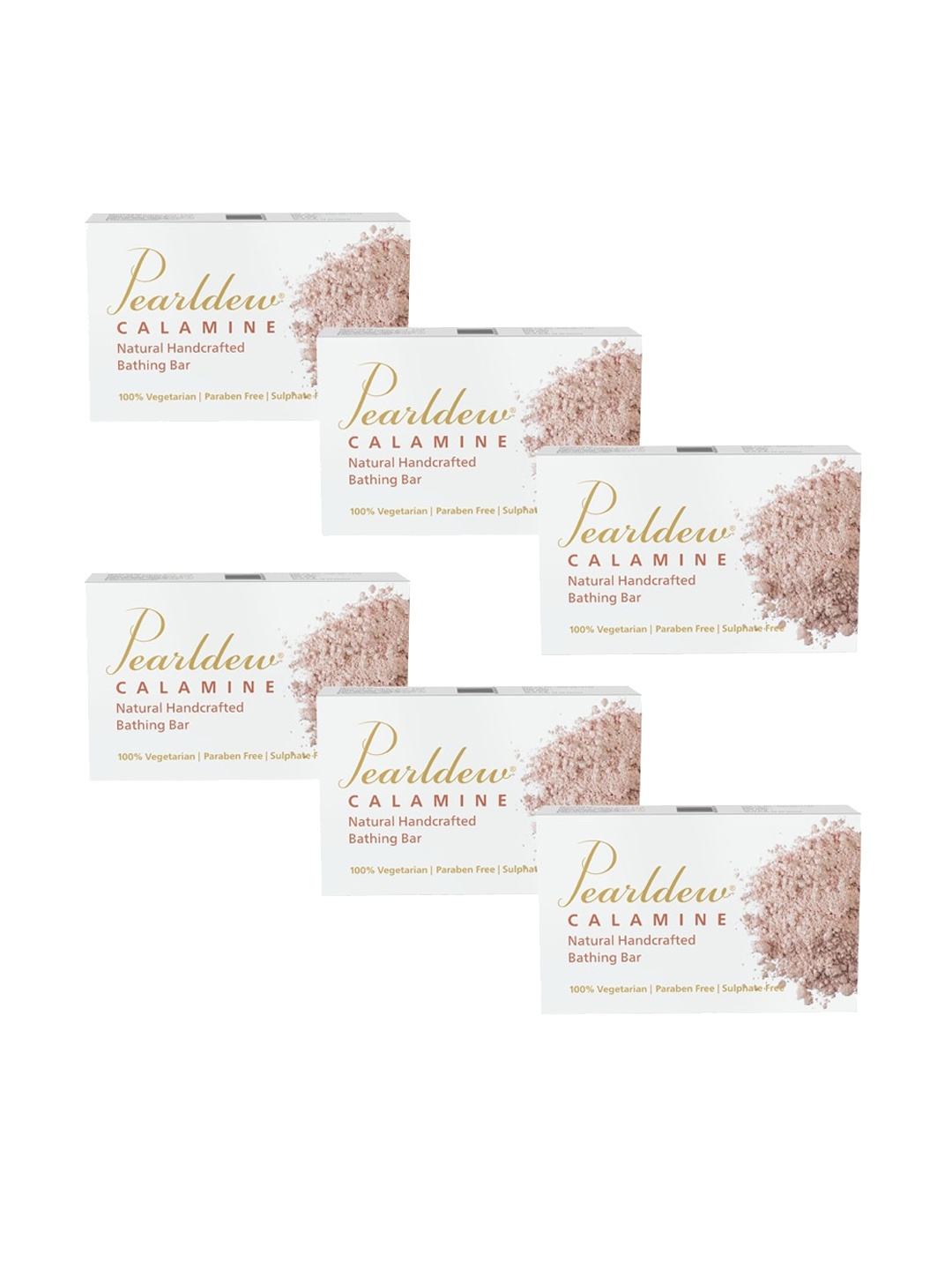 

Pearldew Set of 6 Calamine Bathing Bar 75 gm, White