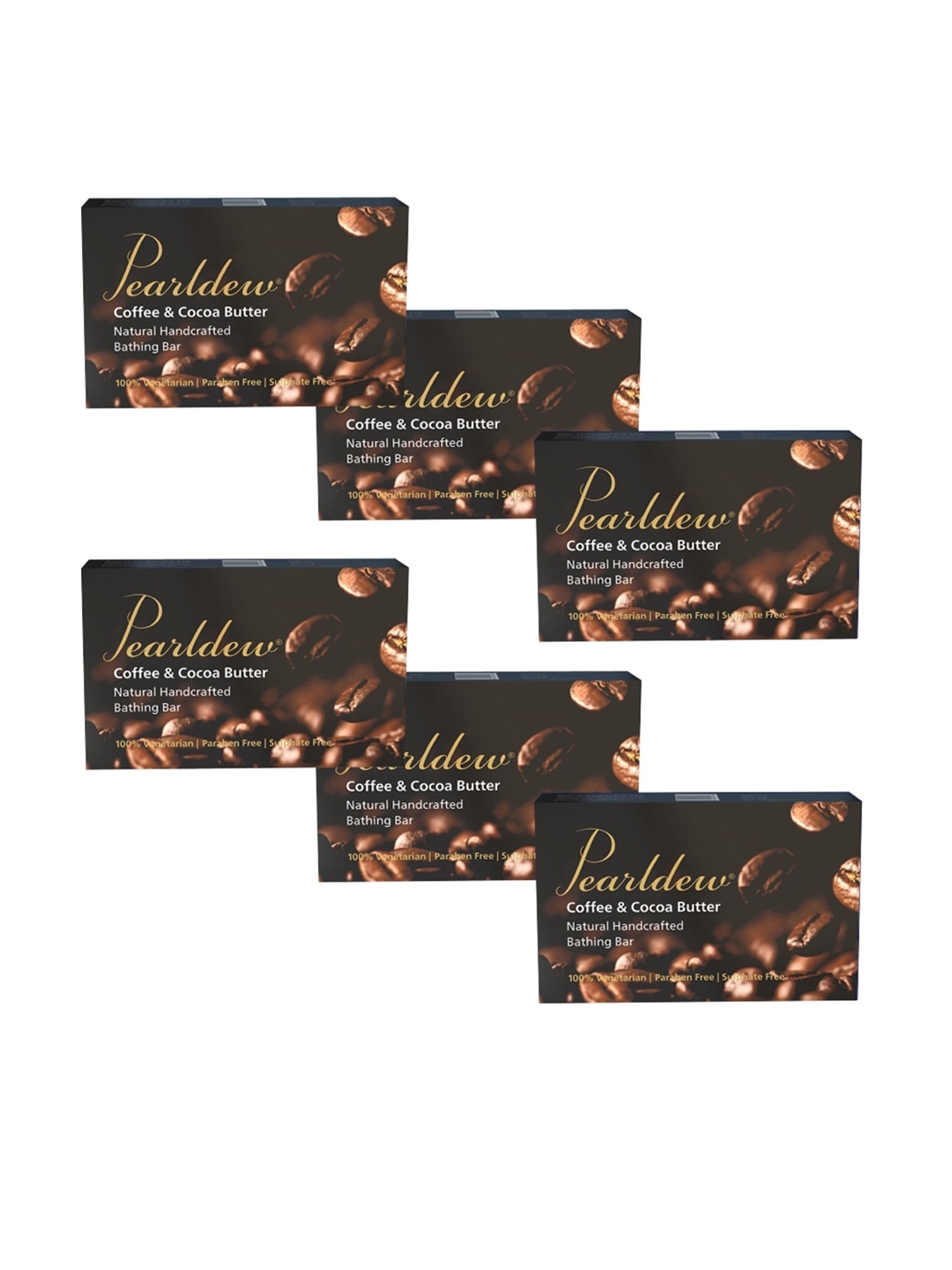 

Pearldew Pack Of 6 Coffee & Cocoa Butter Bathing bar 75gm, Brown