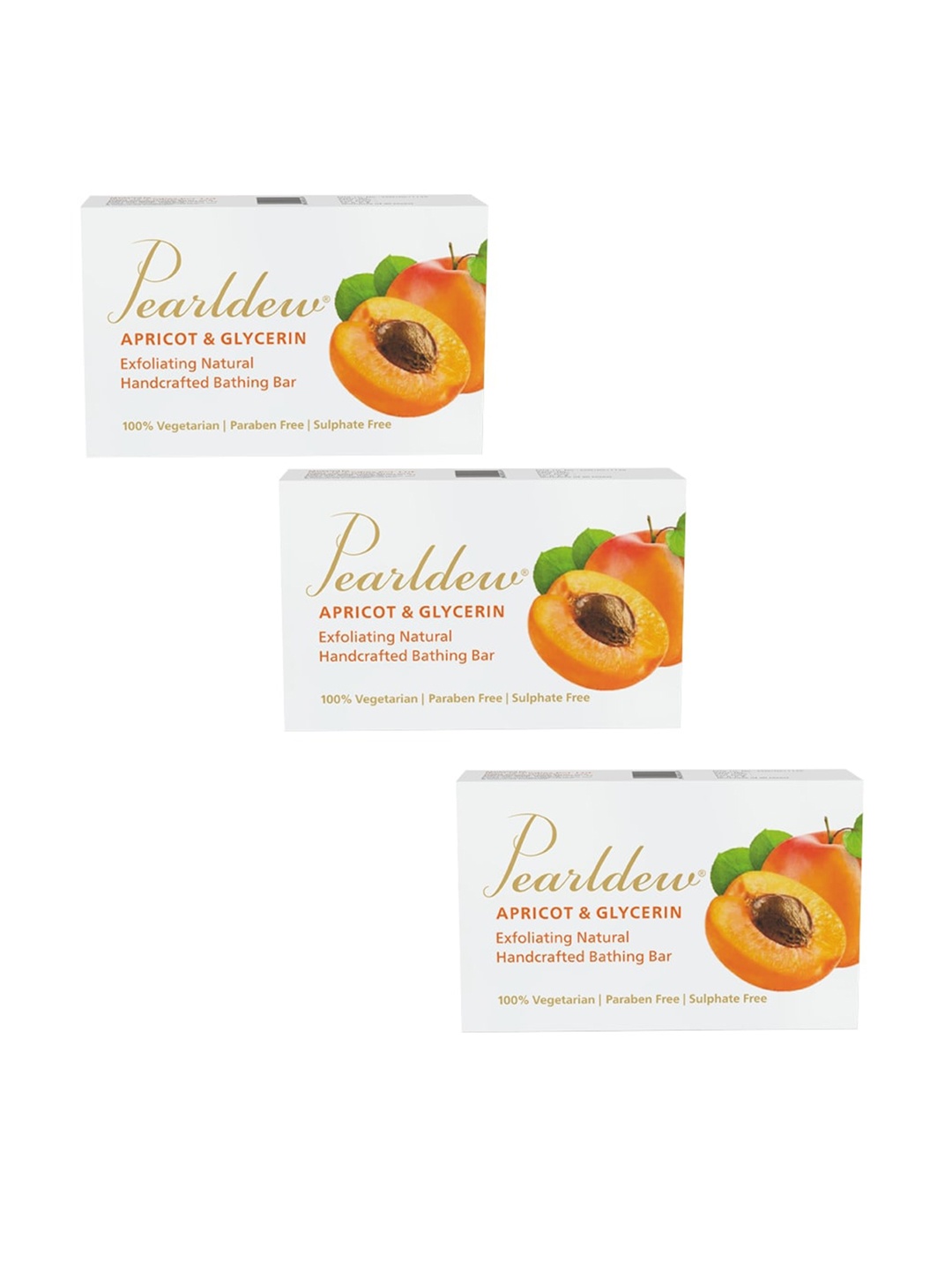 

Pearldew Set Of 3 Apricot & Glycerin Exfoliating Bathing bar 75gm, Na