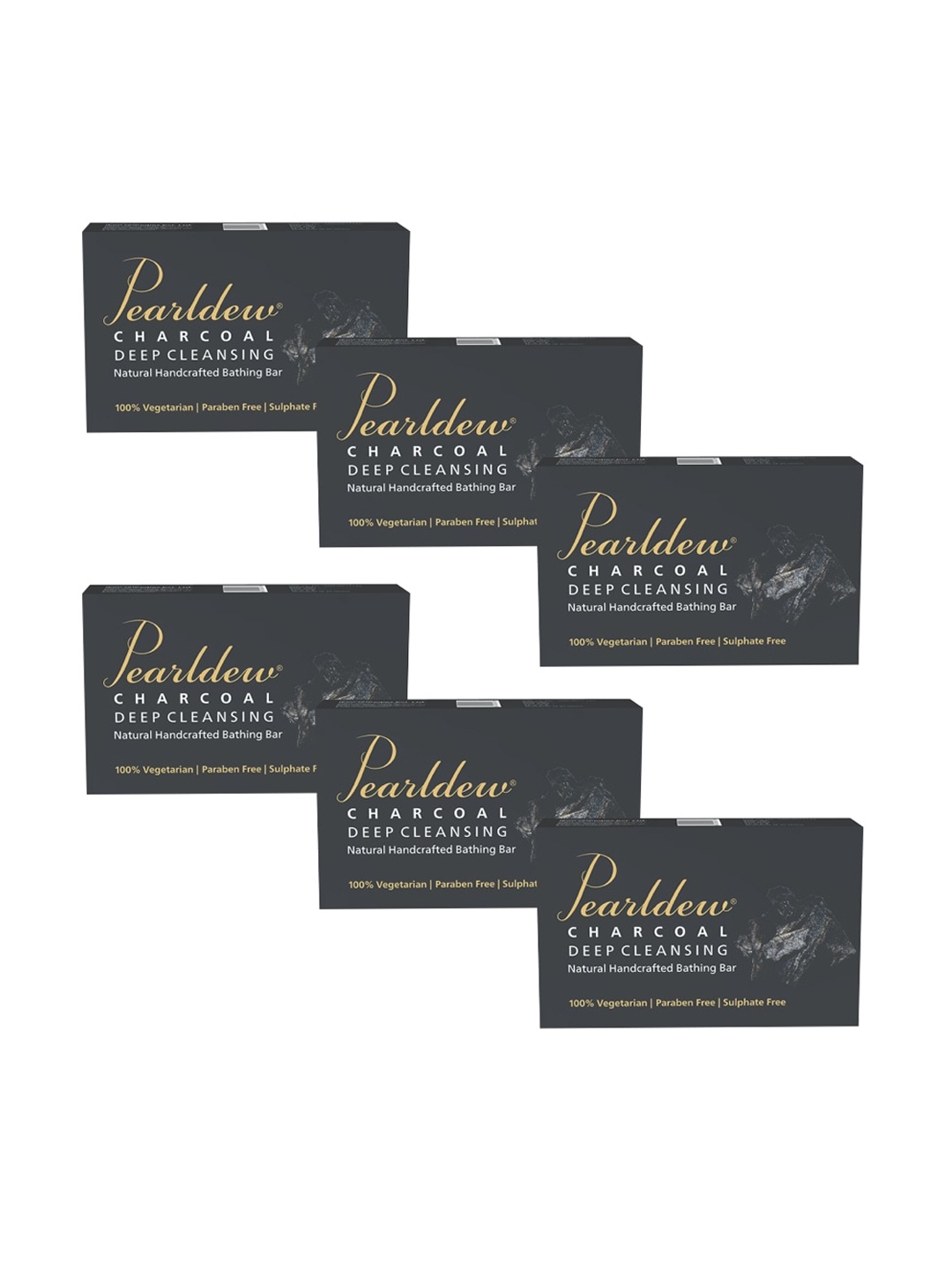 

Pearldew Set Of 6 Charcoal Deep Cleansing Bathing bar, Na