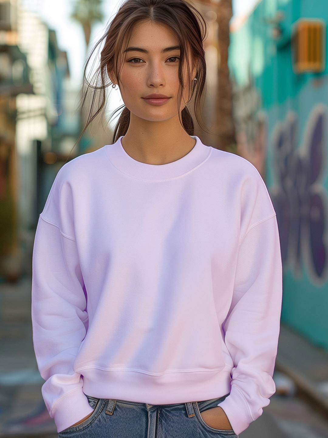 

Bewakoof Women Oversized Sweatshirt, Lavender