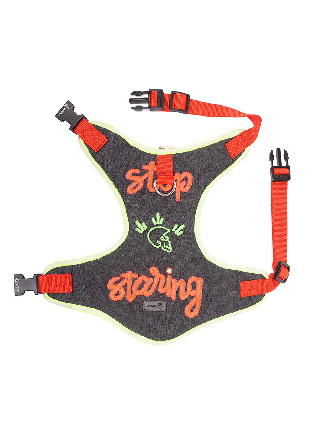 

Lulala Blue & Red Printed Adjustable Pet Harnesses, Grey