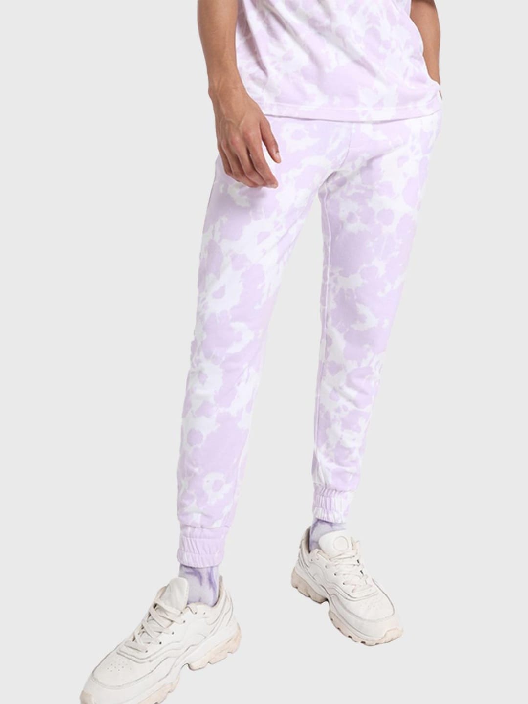 

Bewakoof Men Purple Tie and Dye Printed Classic Joggers