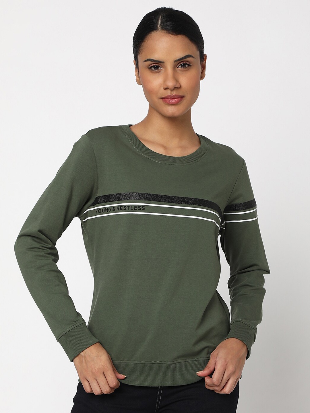 

SPYKAR Women Green Sweatshirt