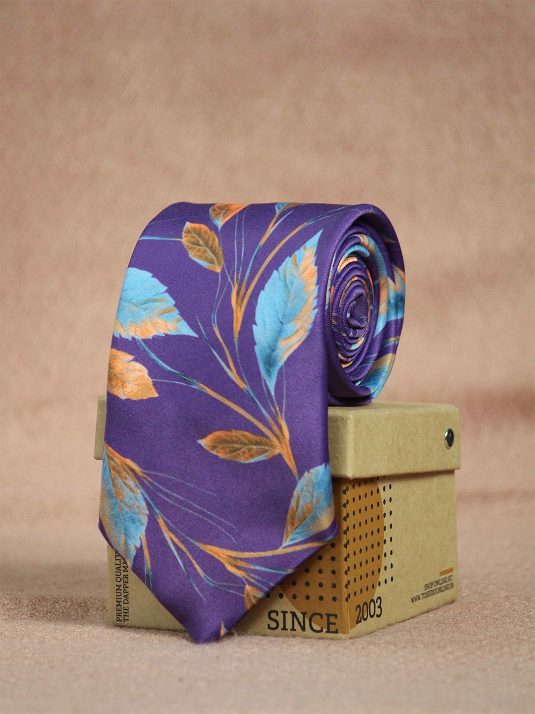 

Tossido Men Purple & Blue Printed Broad Tie