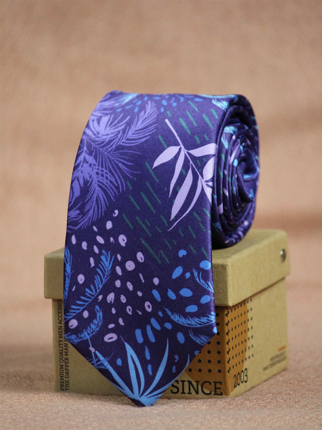 

Tossido Men Blue & Purple Printed Broad Tie