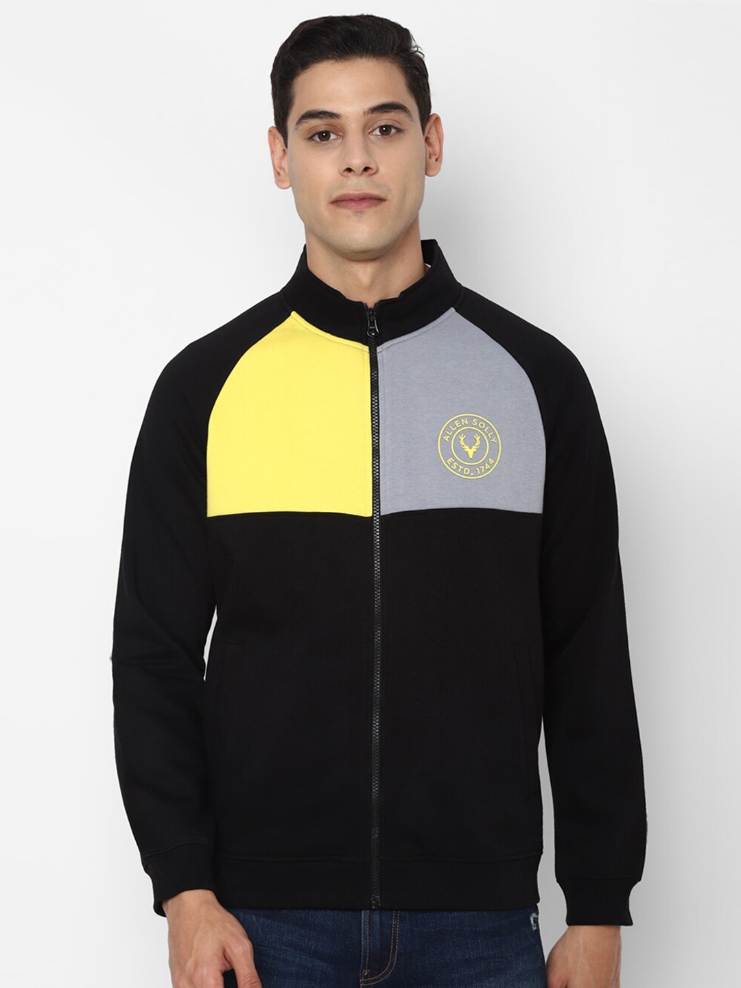 

Allen Solly Men Black Colourblocked Sweatshirt