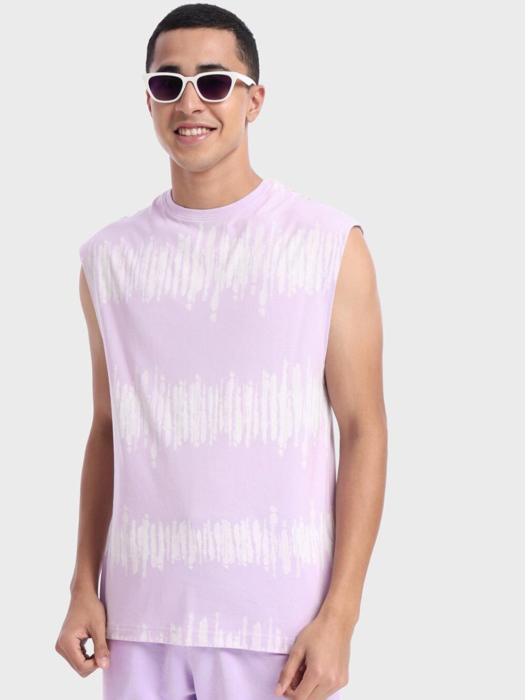 

Bewakoof Men Purple Printed Cotton Innerwear Vests