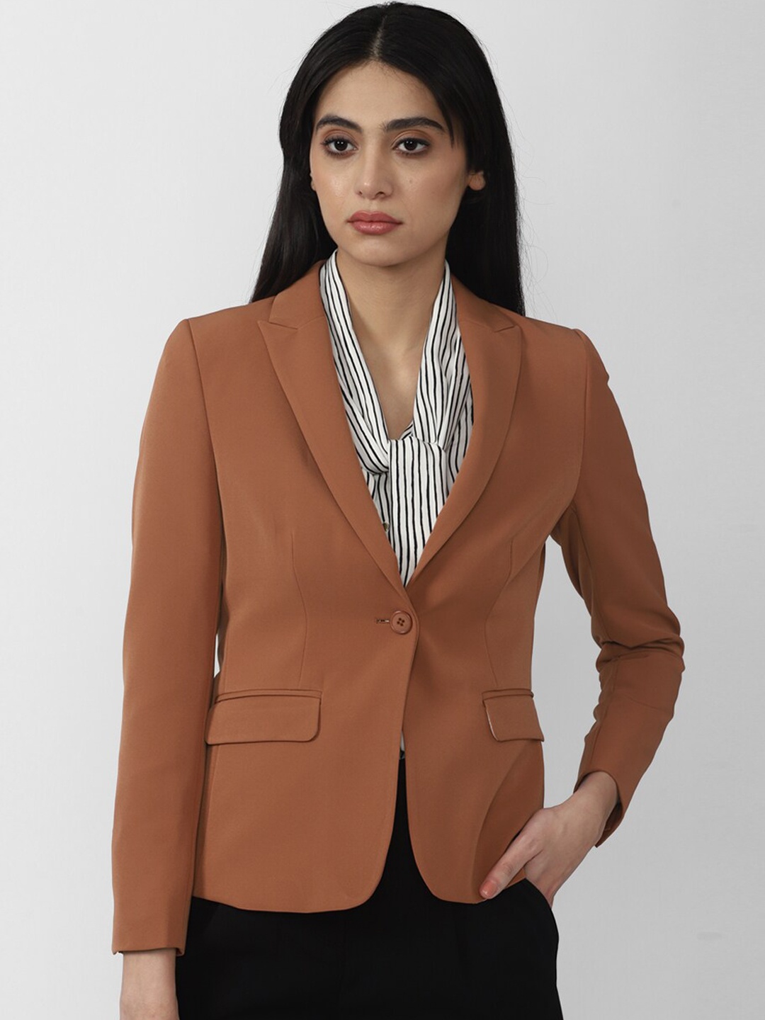 

Van Heusen Woman Brown Solid Single-Breasted Blazers