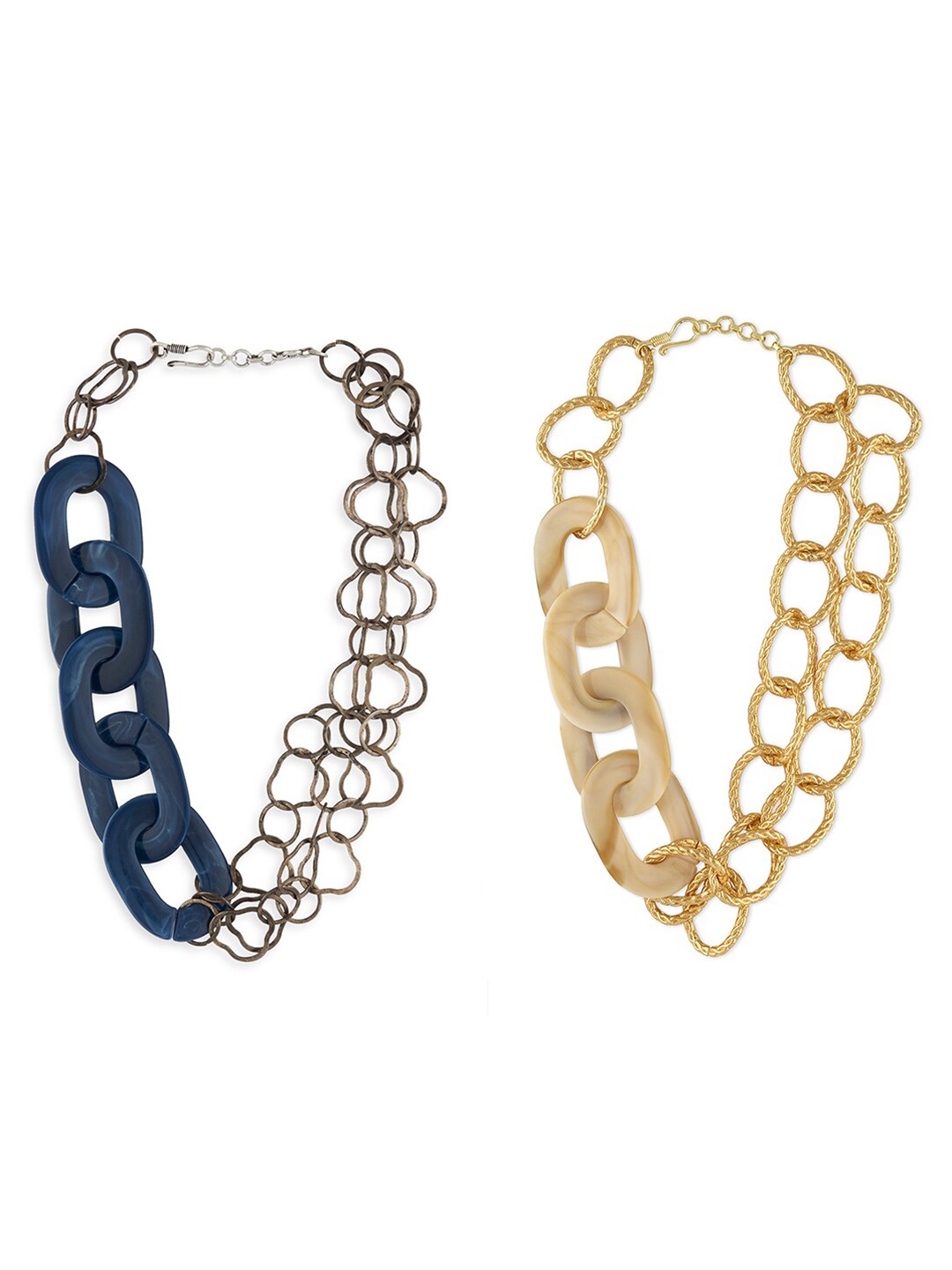

Ahaanya Women Set of 2 Brass Layered Necklace, Gold