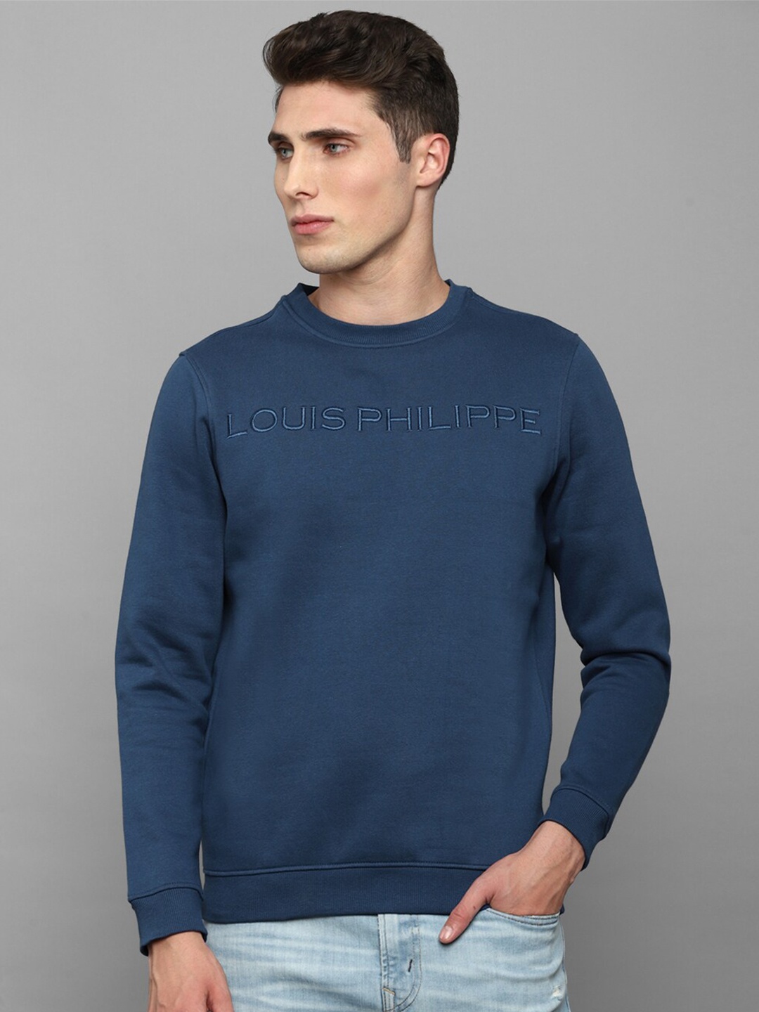 

Louis Philippe Men Navy Blue Sweatshirt