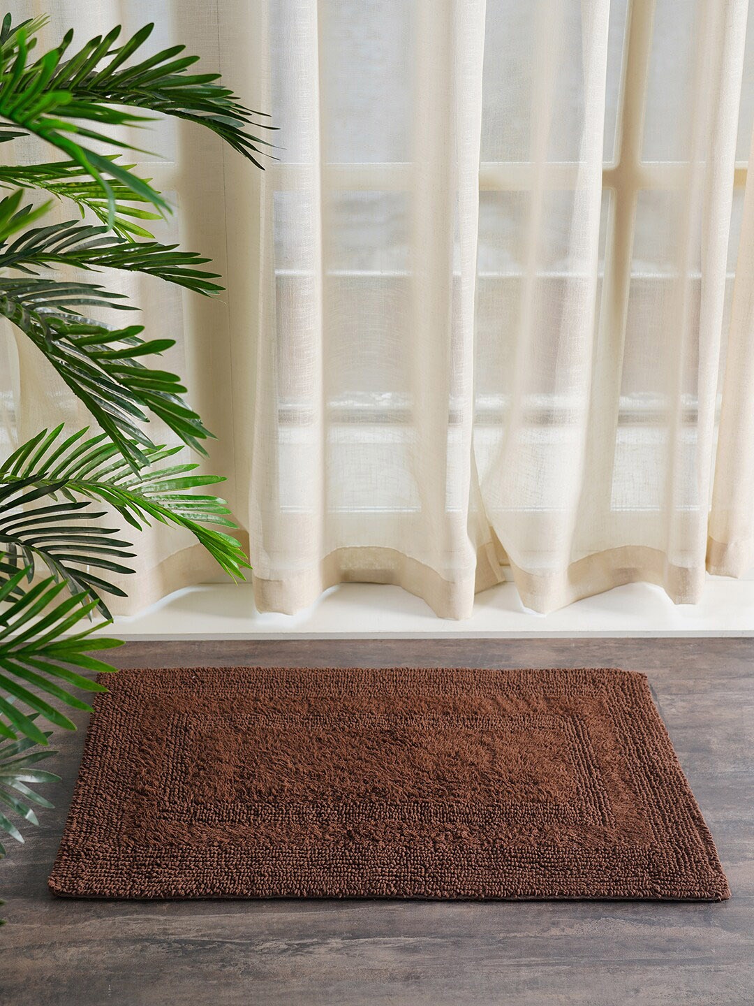 

Pure Home and Living Reversible Bath Rugs, Brown