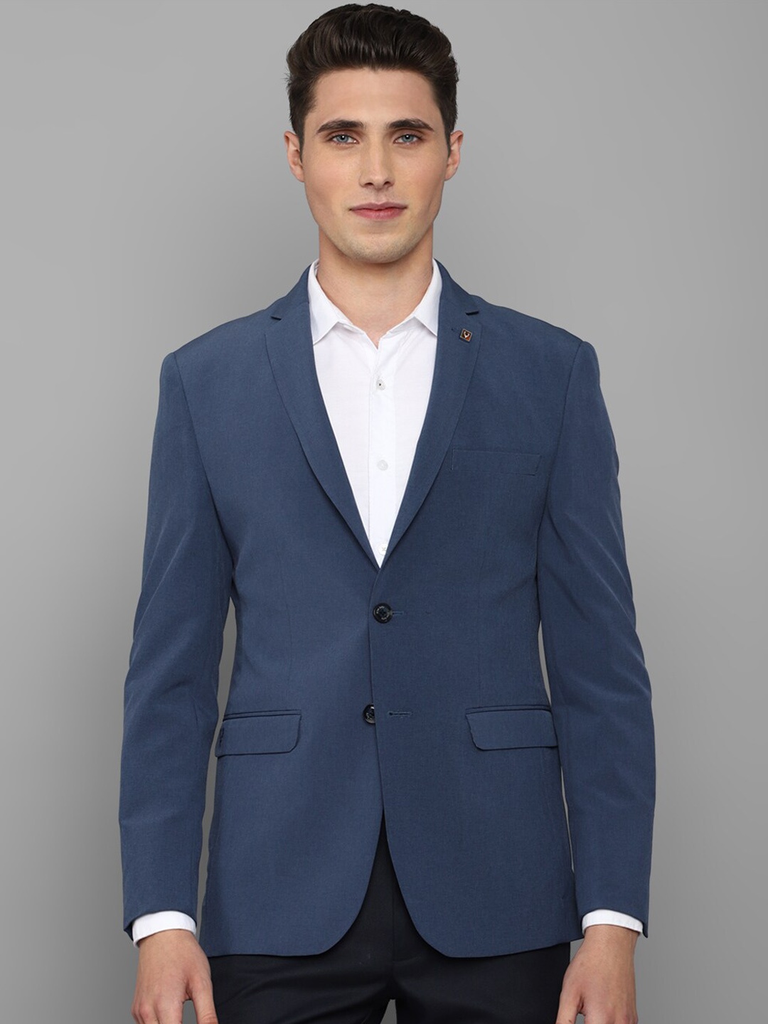 

Allen Solly Men Blue Solid Slim-Fit Single-Breasted Blazer