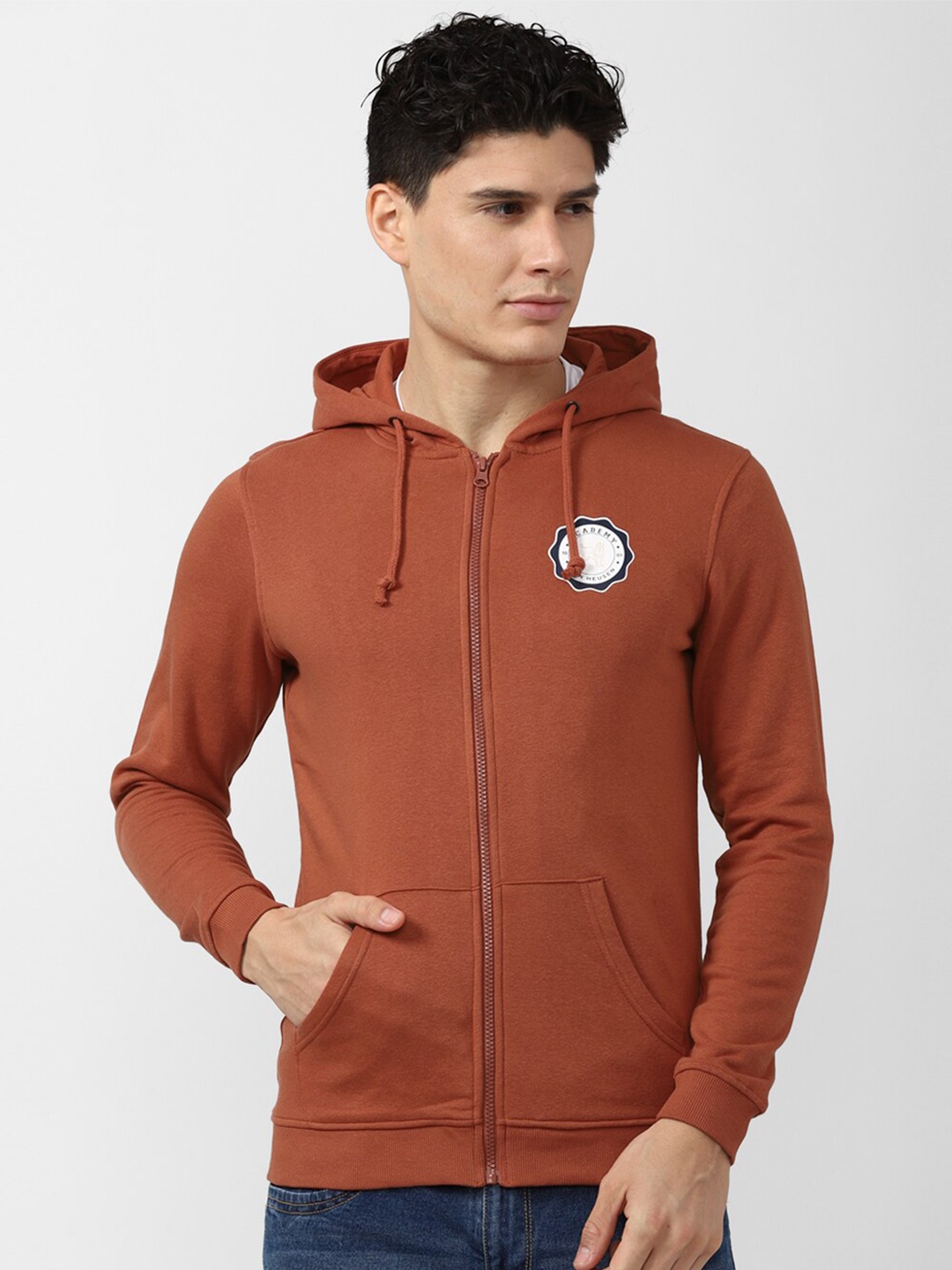 

Van Heusen ACADEMY Men Orange Hooded Sweatshirt