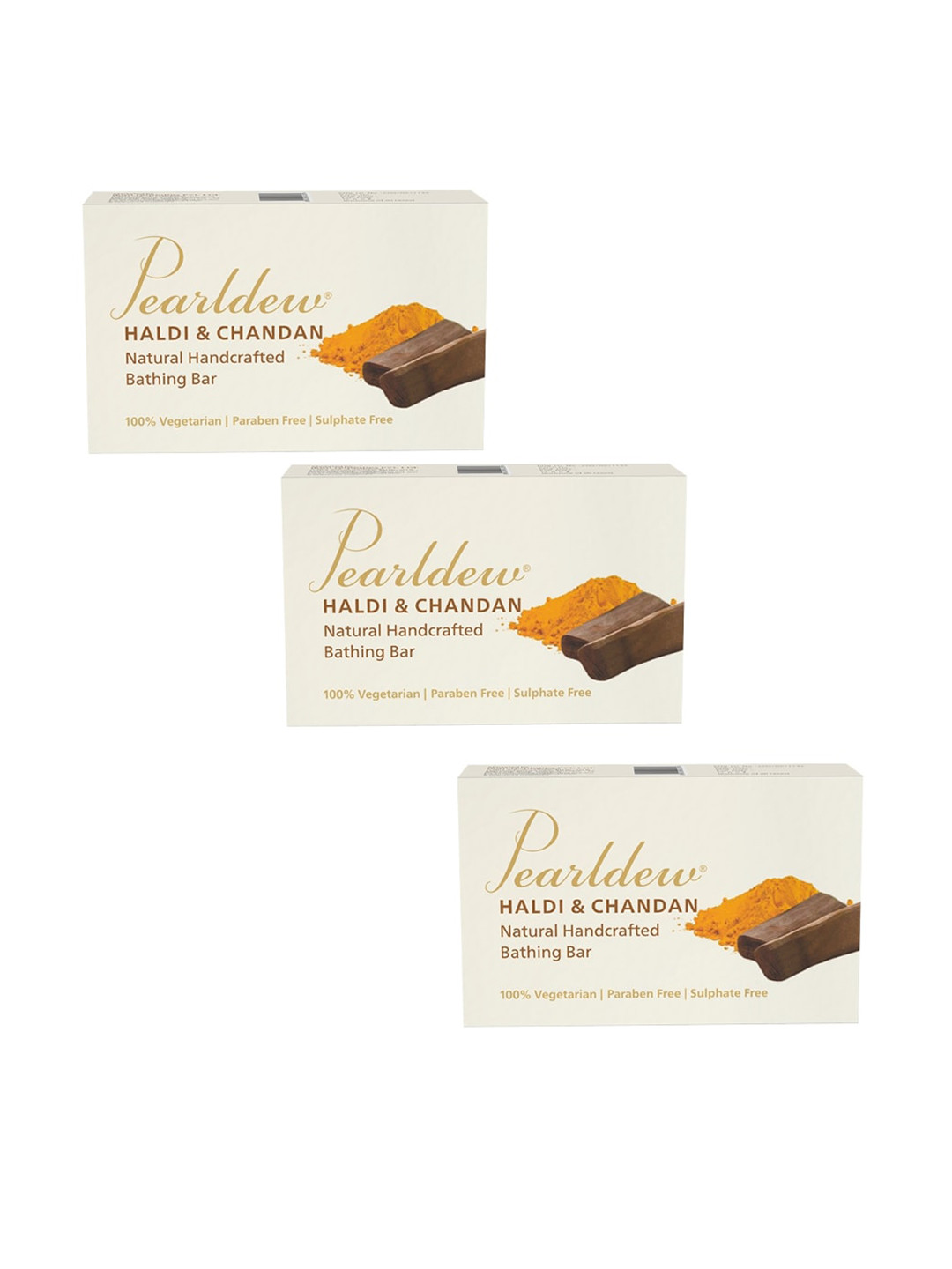 

Pearldew Set Of 3 Haldi Chandan Bathing Bar, Transparent