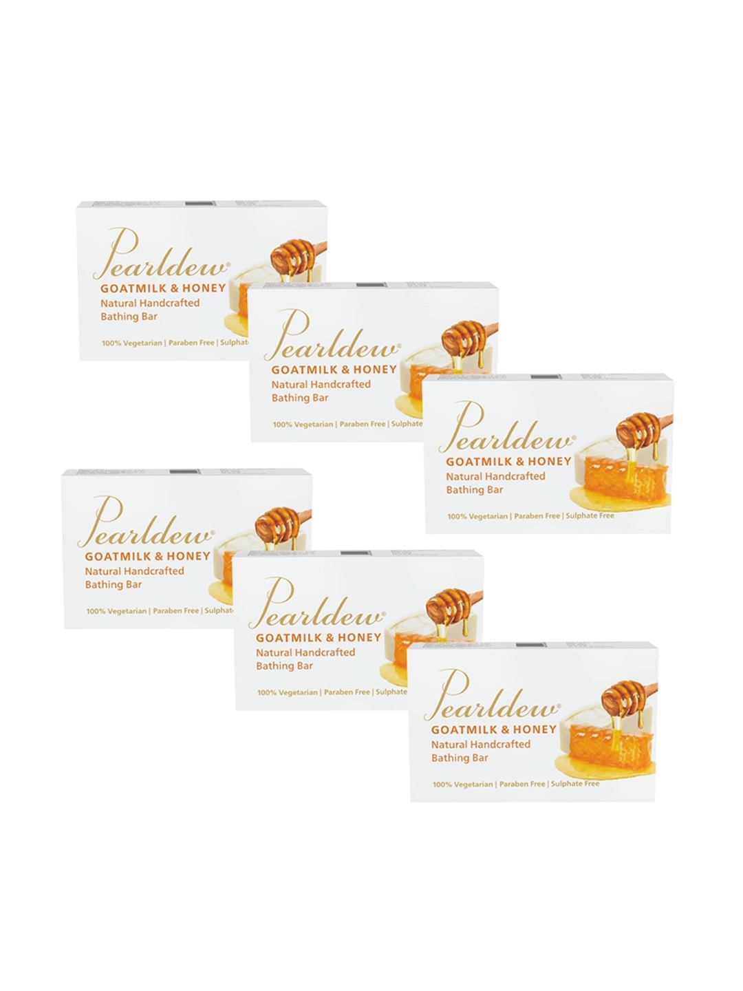 

Pearldew Set Of 6 Goat Milk Bathing Bar, White