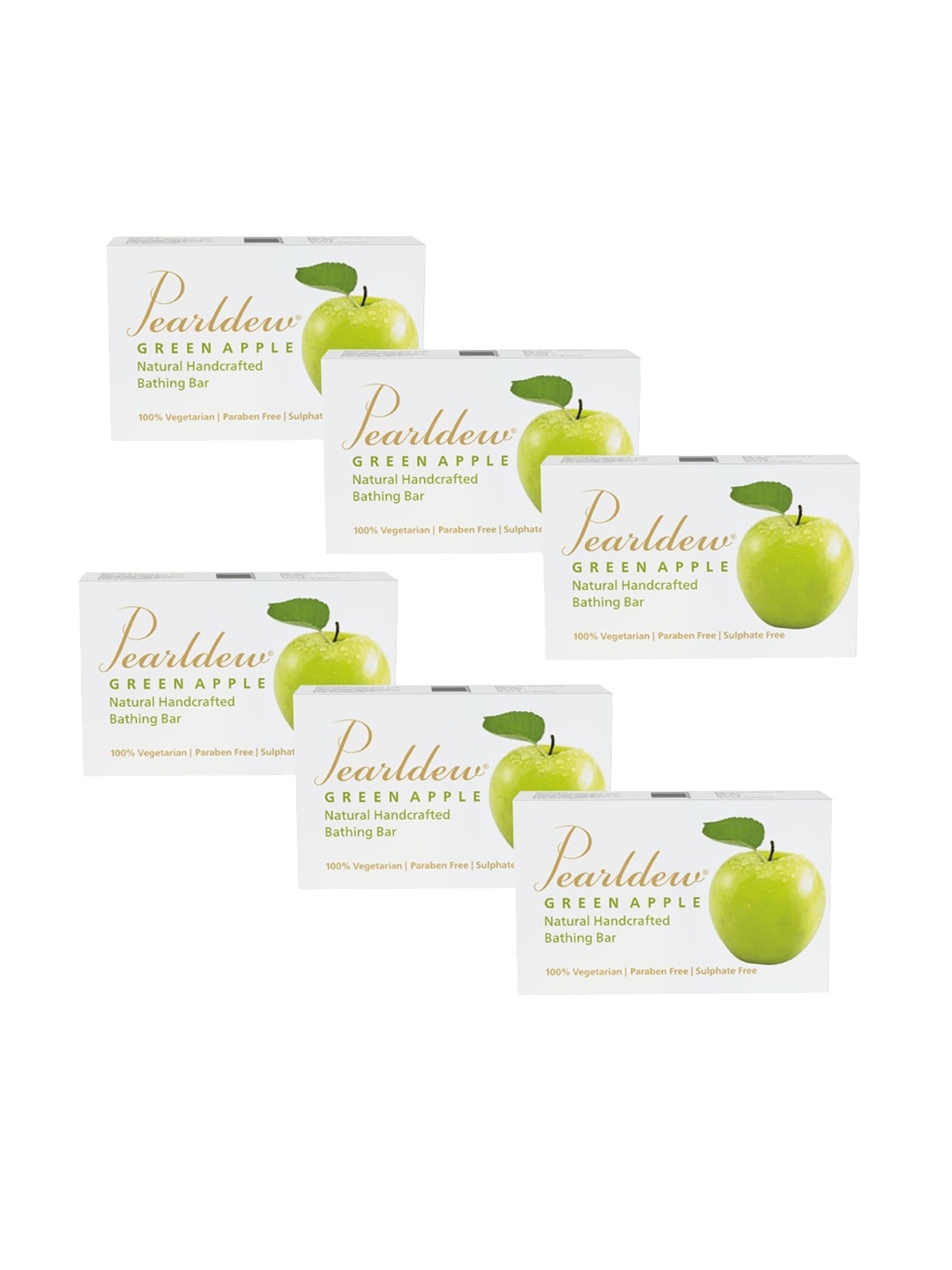 

Pearldew Set Of 6 Green Apple Bathing Bar 75 g Each, Na