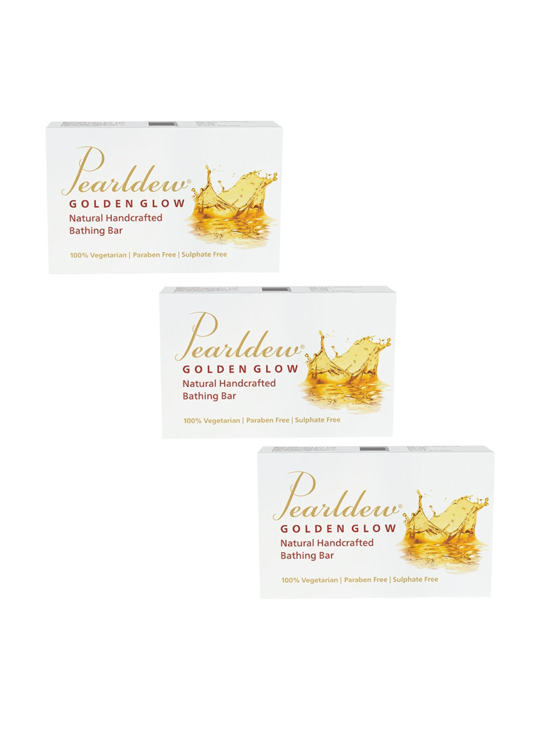 

Pearldew Set Of 3 Golden Glow bar 225gm, Gold