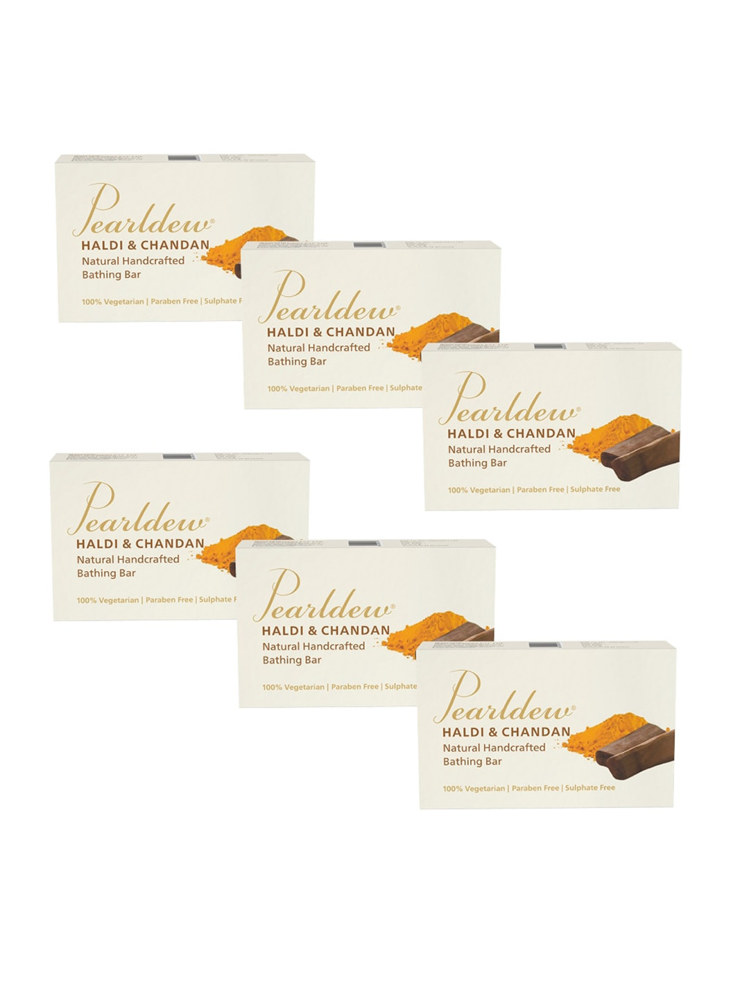 

Pearldew Set Of 6 Haldi Chandan Bathing Bar 450gm, Na