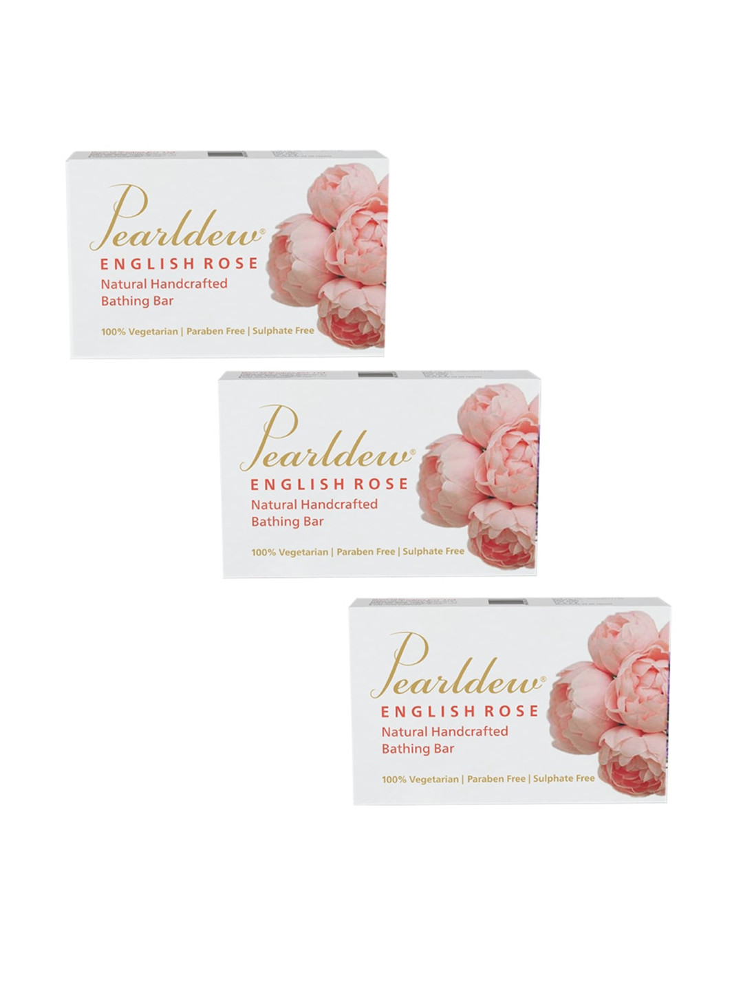 

Pearldew Set Of 3 English Rose Bathing Bar 75 g Each, Na